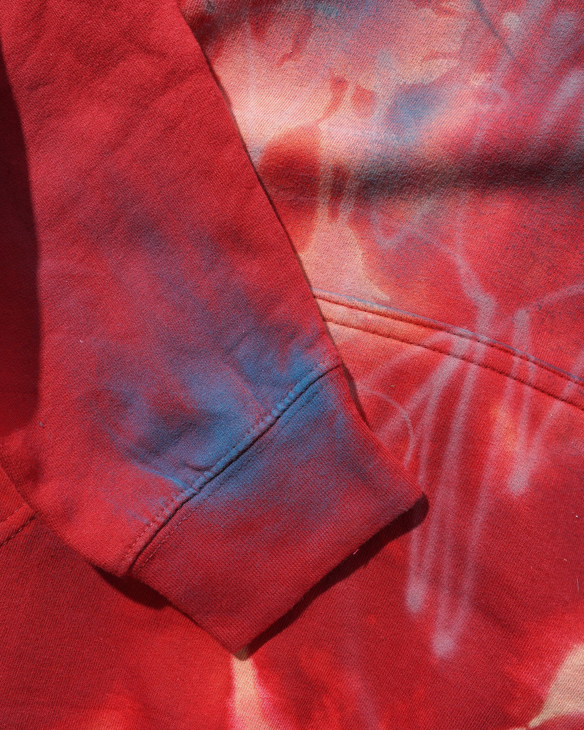 1 Of 1 Bleached / Airbrushed Pullover Hood, Red - Image 3