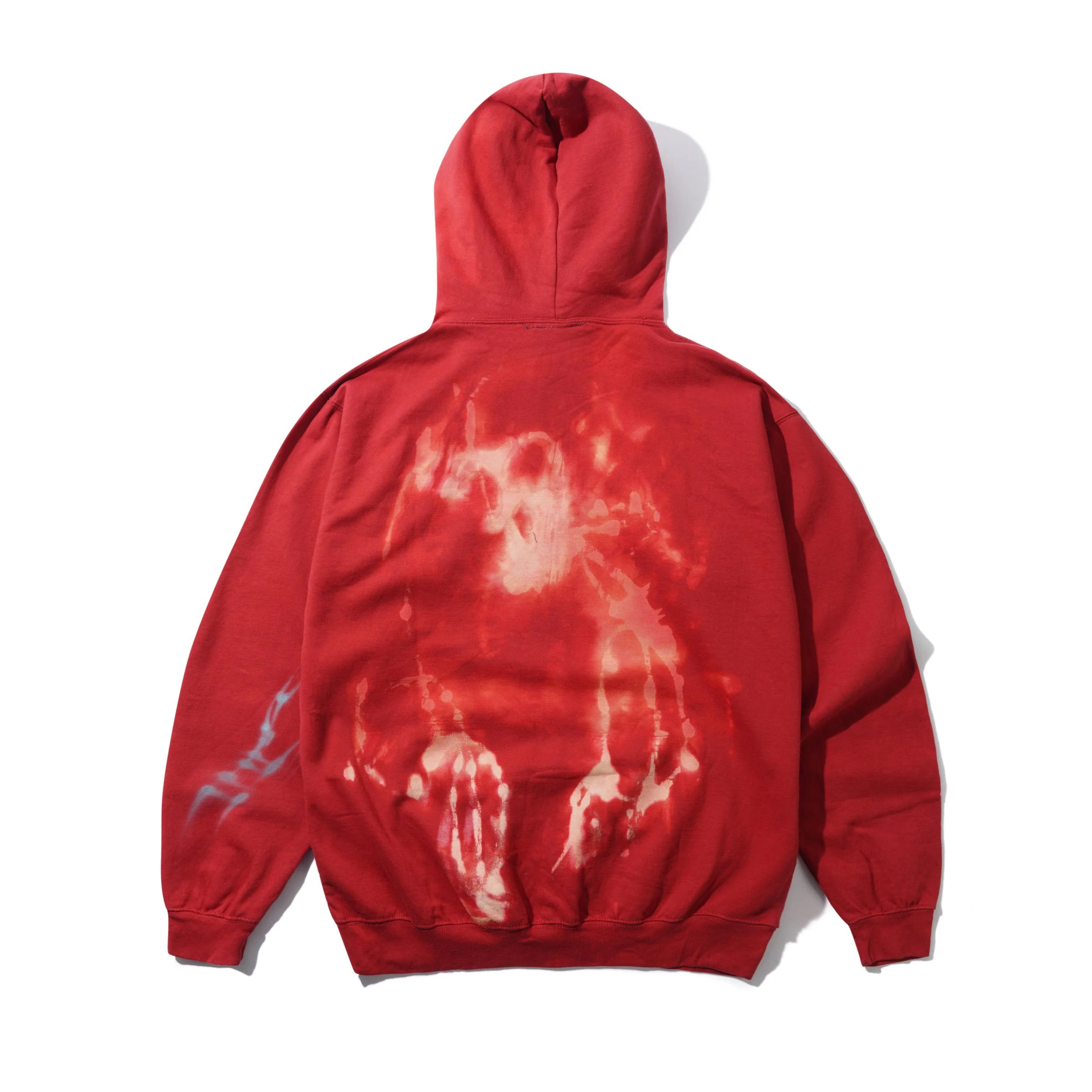 1 Of 1 Bleached / Airbrushed Pullover Hood, Red - Image 4