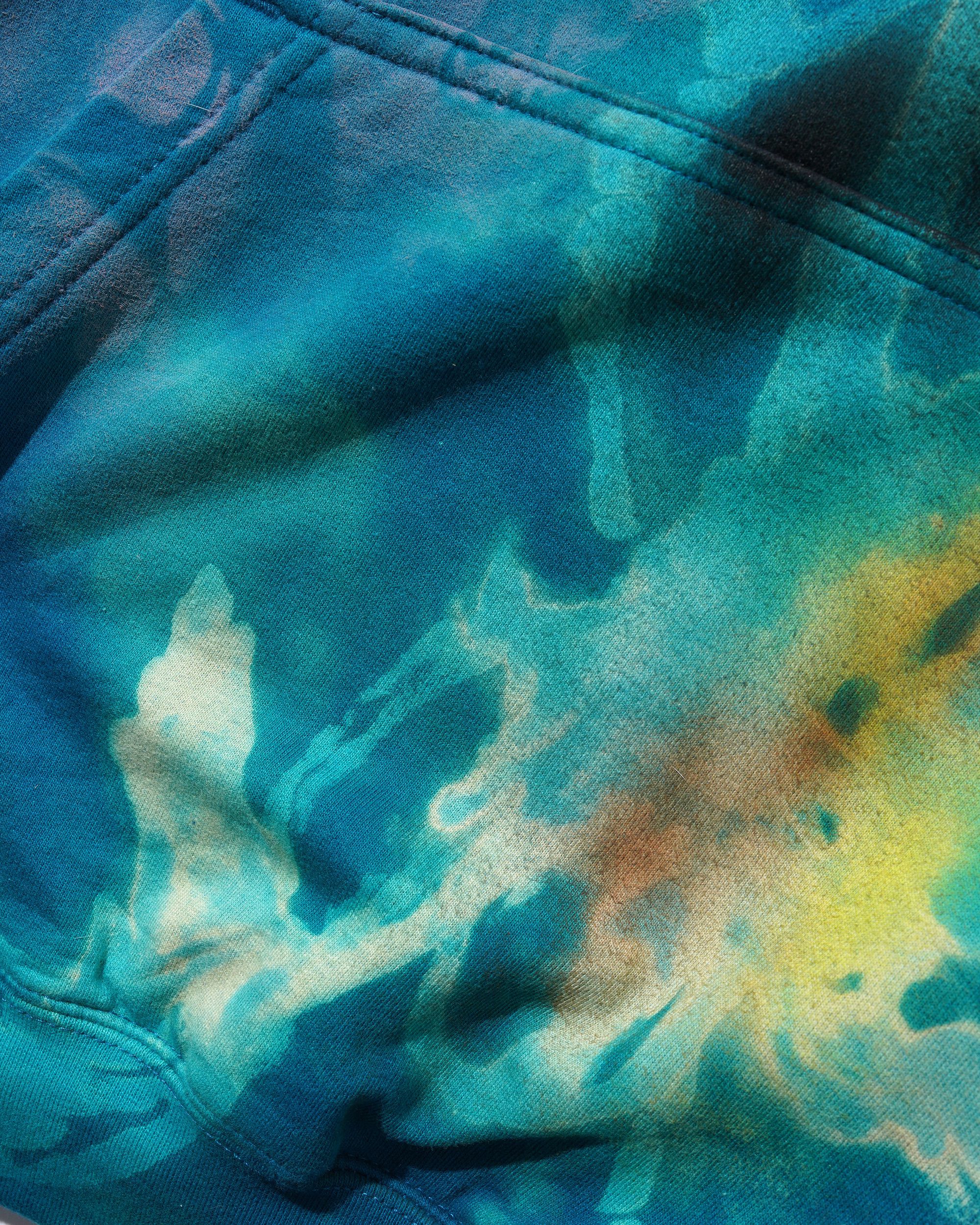 1 Of 1 Bleached / Airbrushed Pullover Hood, Turquoise - Image 3
