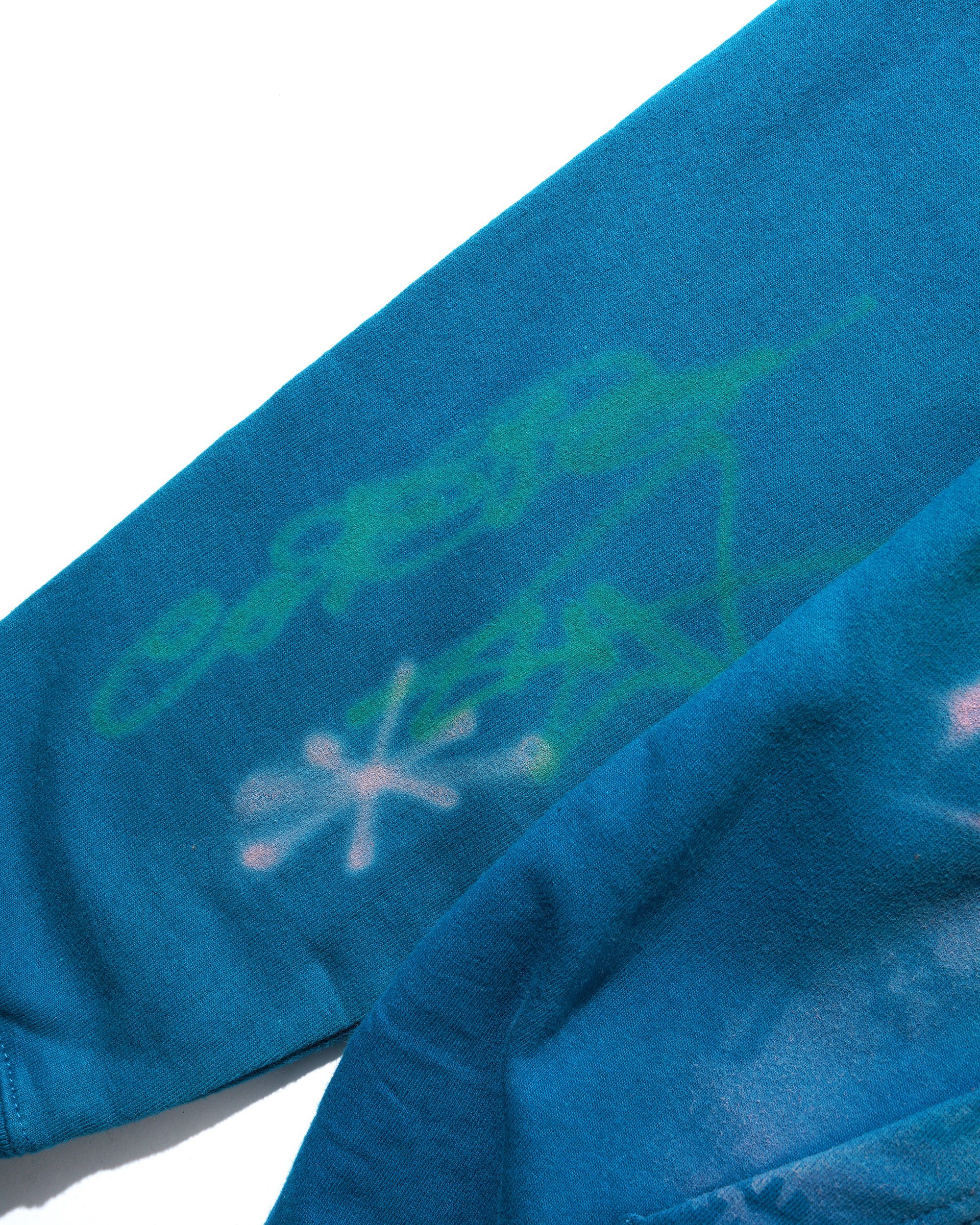 1 Of 1 Bleached / Airbrushed Pullover Hood, Turquoise - Image 4