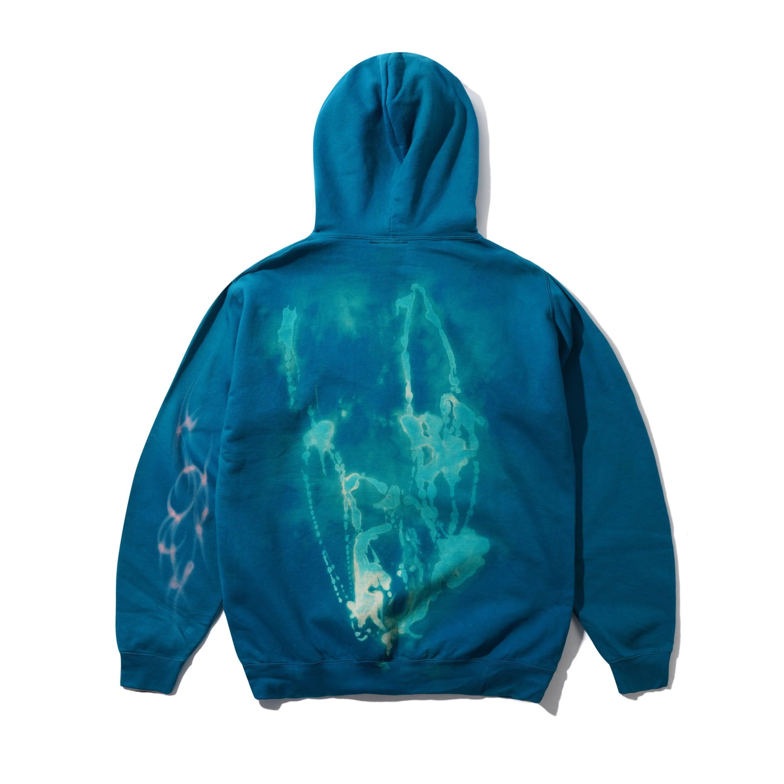 1 Of 1 Bleached / Airbrushed Pullover Hood, Turquoise - Image 5