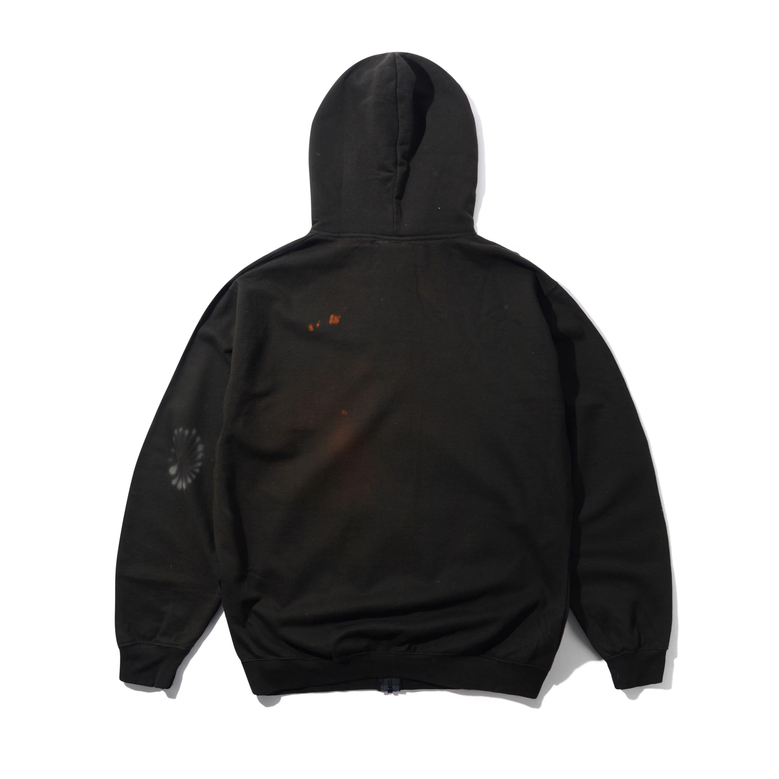 1 Of 1 Bleached / Airbrushed Zip-Thru Pullover Hood, Black - Image 5