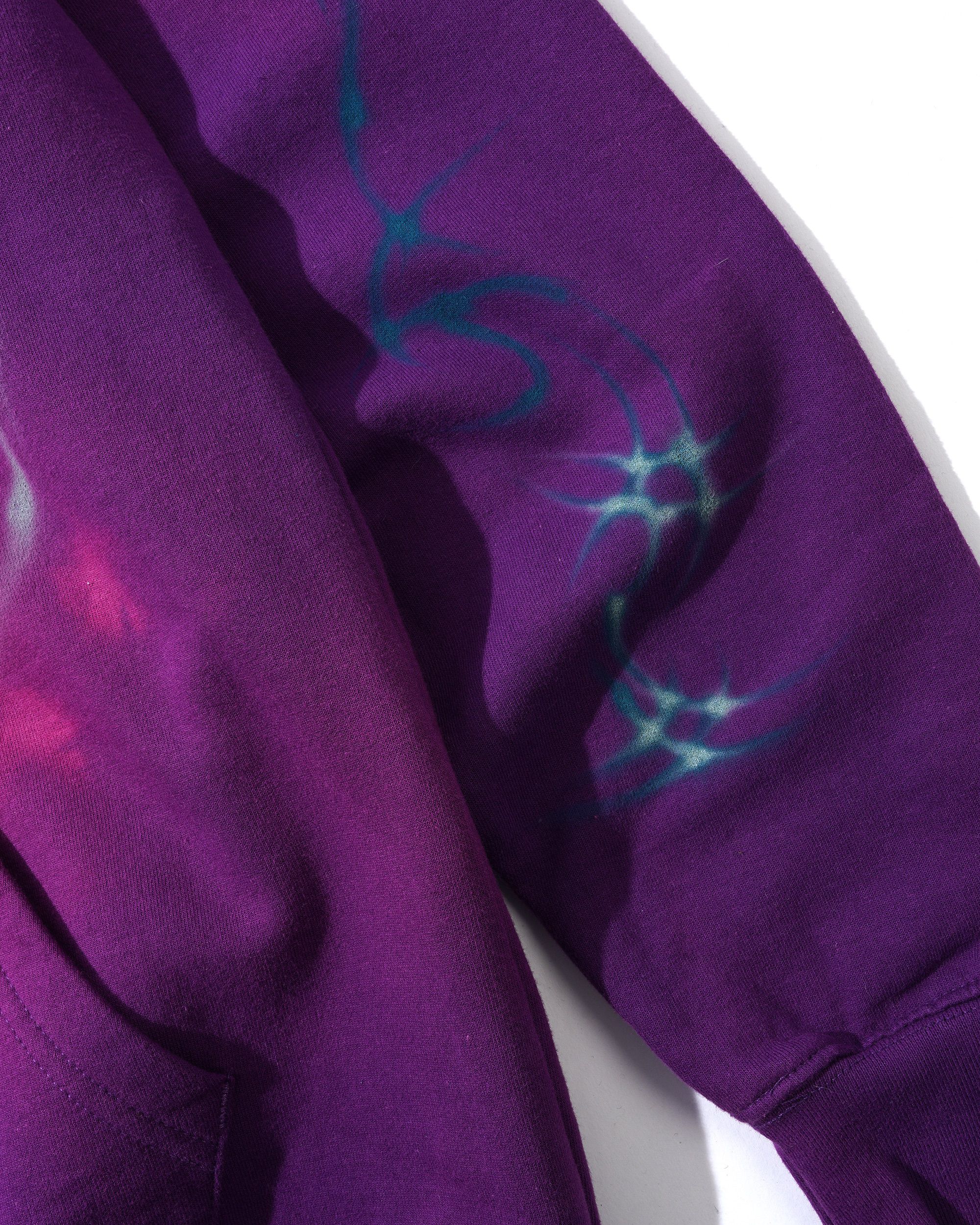 1 Of 1 Bleached / Airbrushed Zip-Thru Pullover Hood, Purple - Image 3