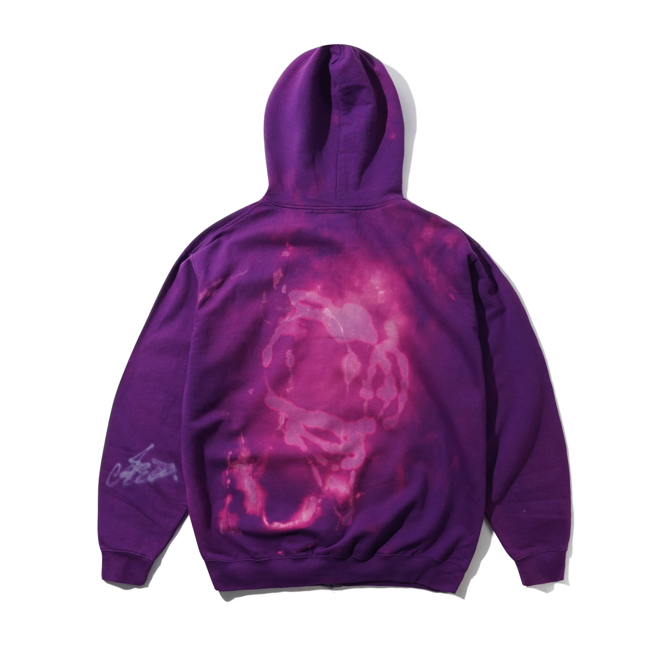 1 Of 1 Bleached / Airbrushed Zip-Thru Pullover Hood, Purple - Image 6