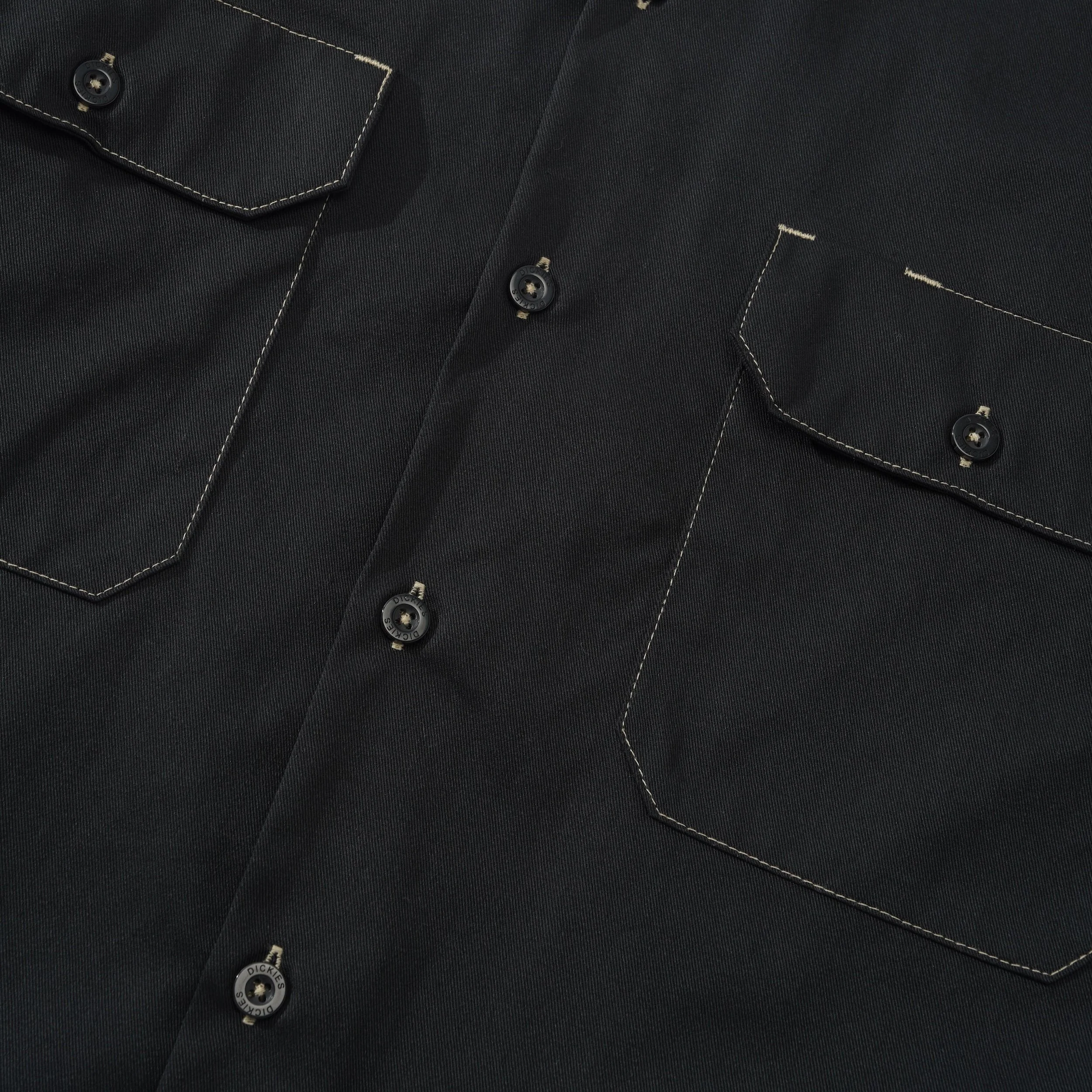1574 Contrast Stitch Workshirt, Black - Image 2