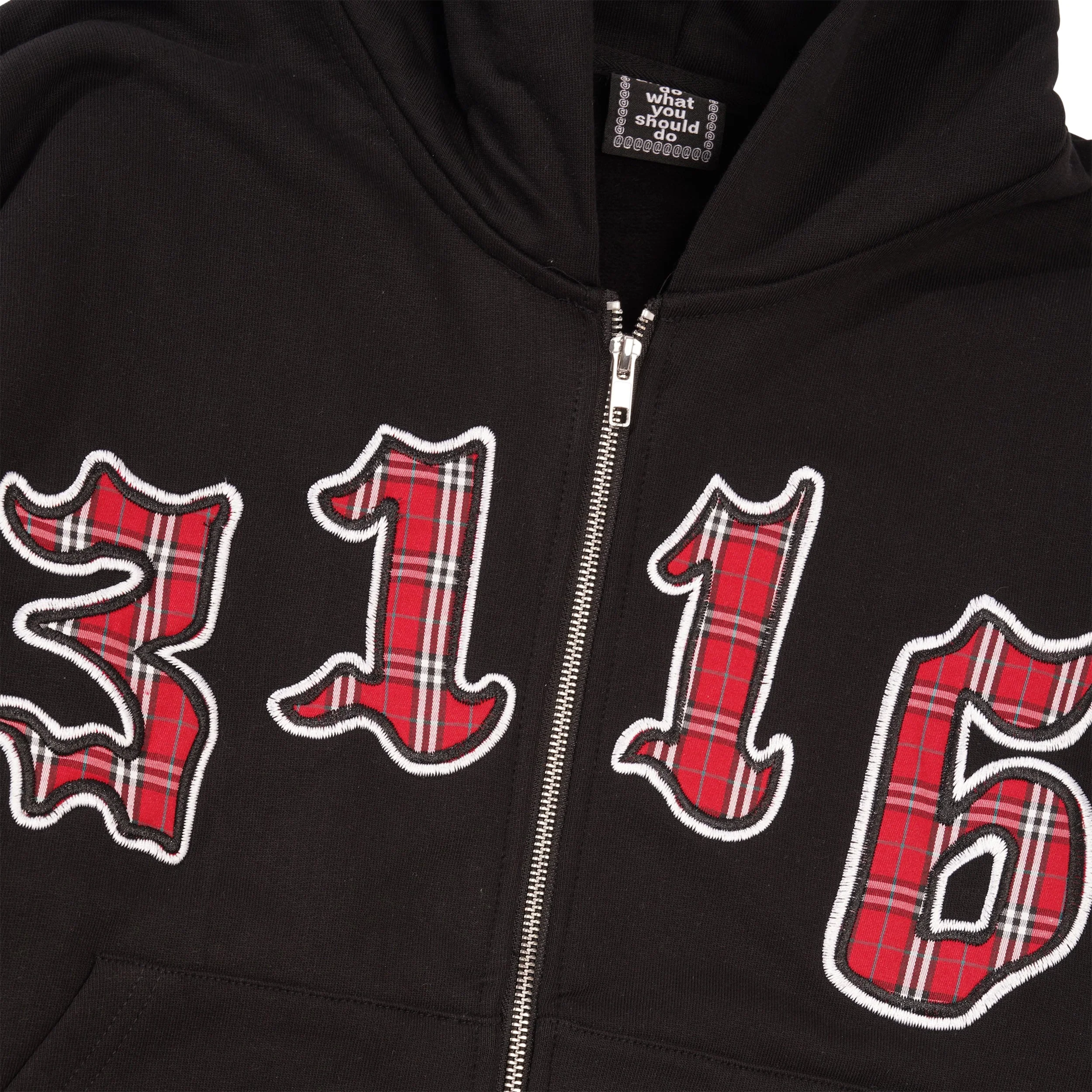 3116 Premium Zip Thru Pullover Hood, Black - Image 2