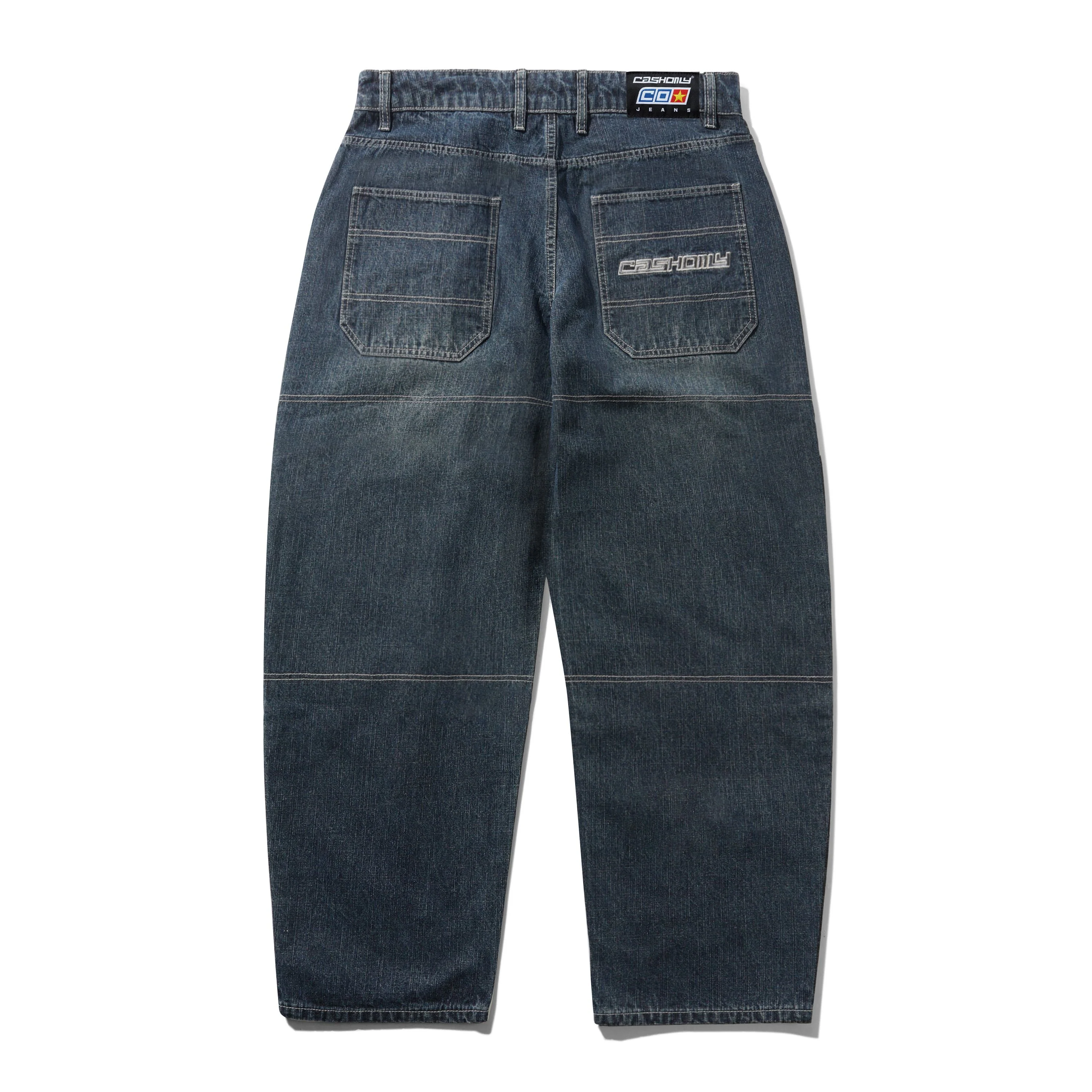 Aleka Denim Jeans, Streaky Navy Wash - Image 2