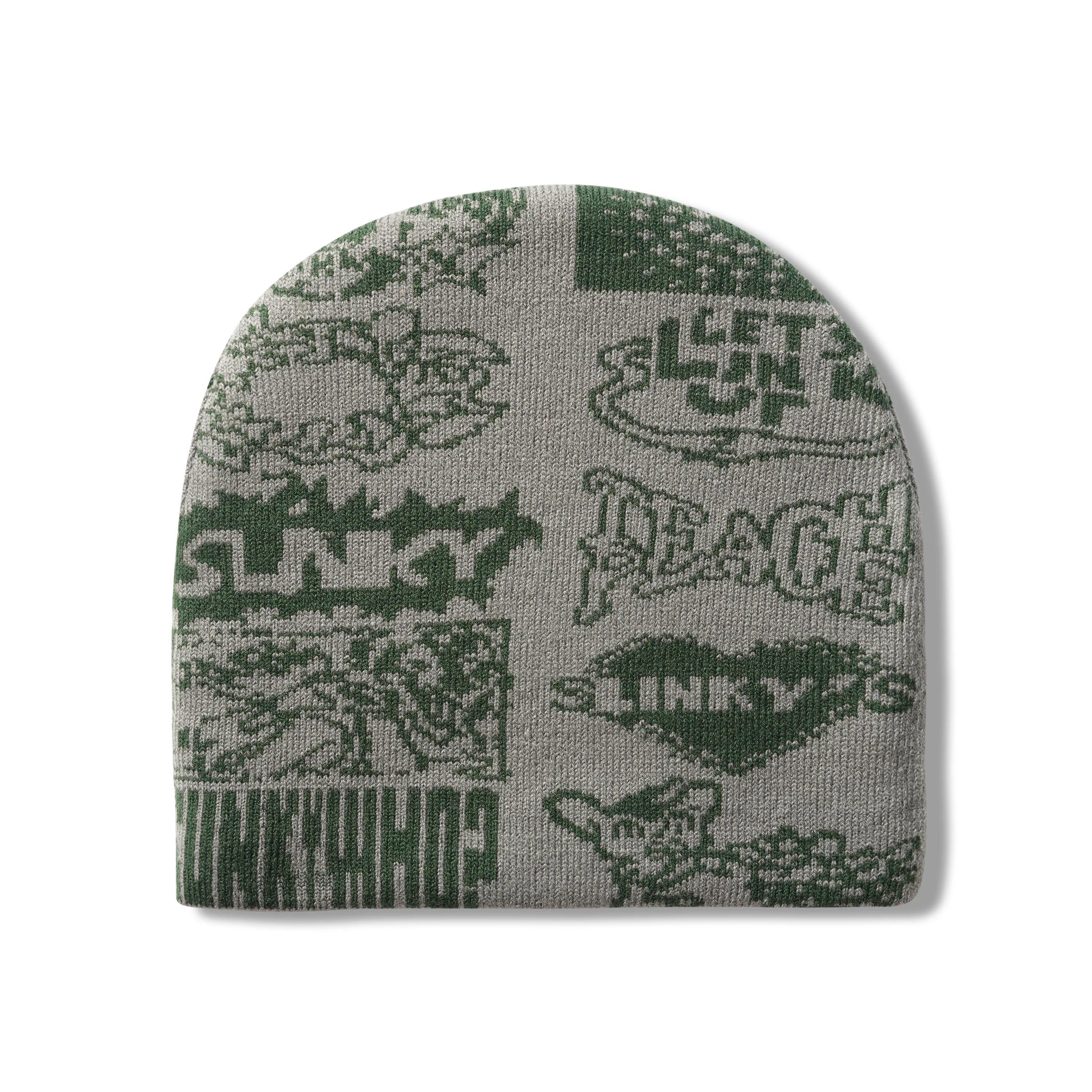All Over Reversible Beanie, Grey - Image 2