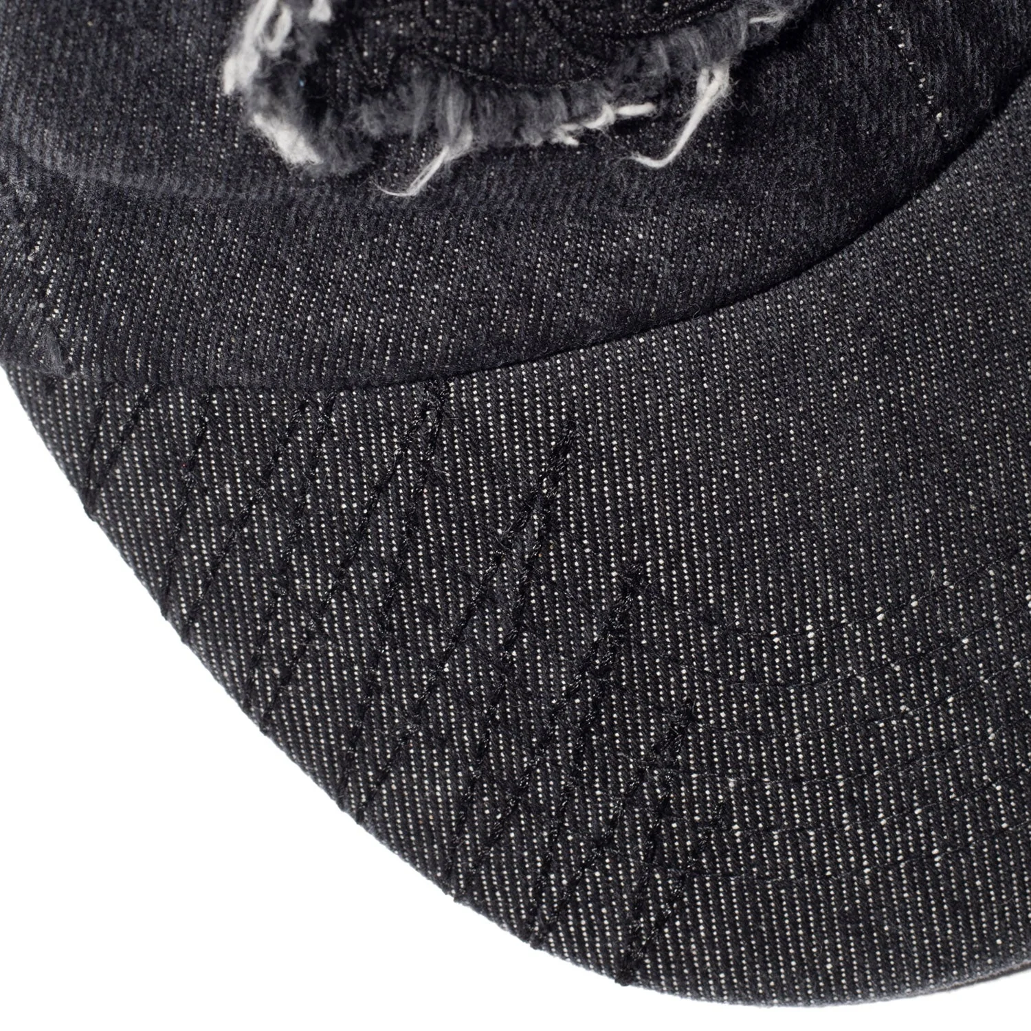 Applique Denim Cap, Black - Image 4