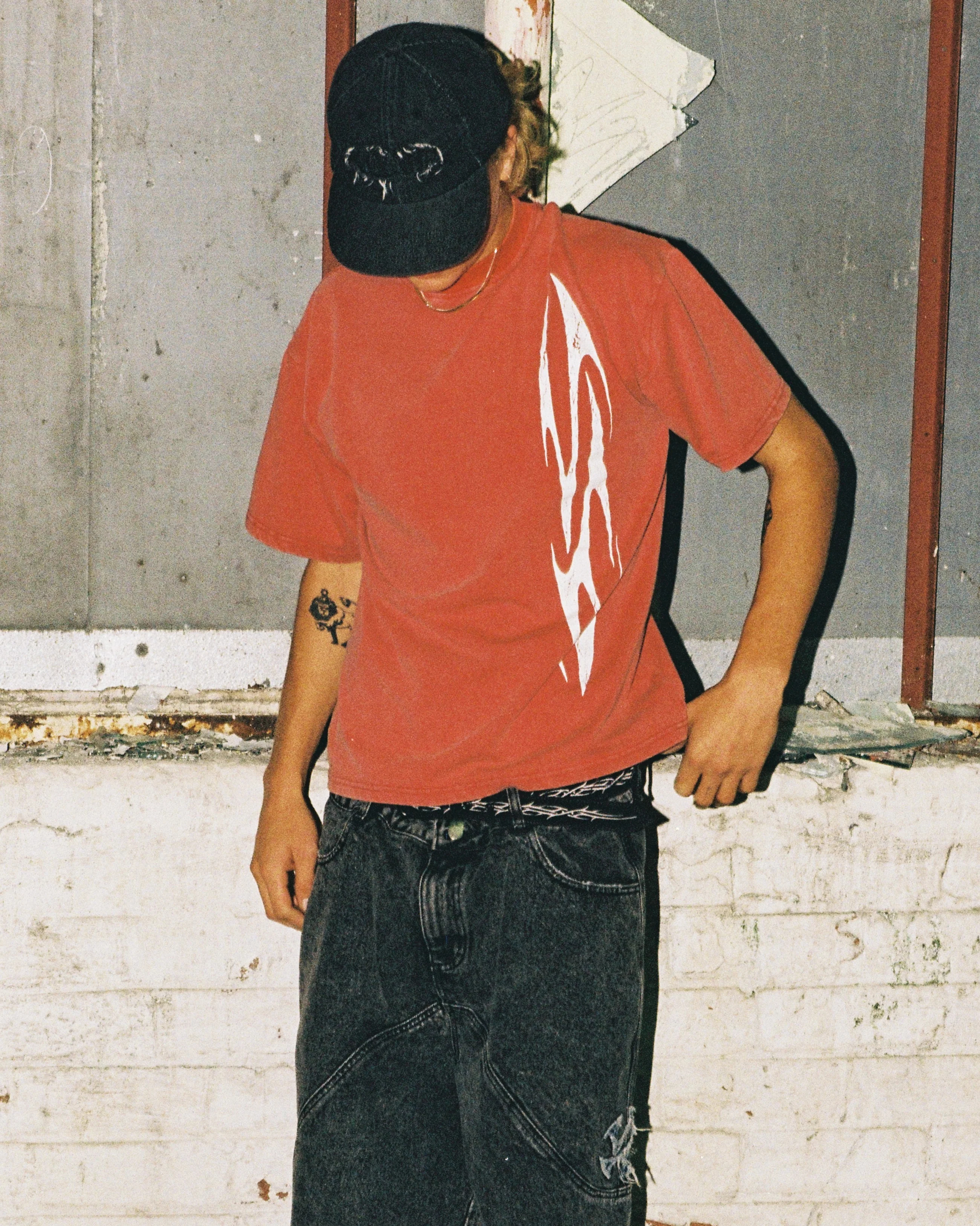 Applique Denim Cap, Black - Image 5