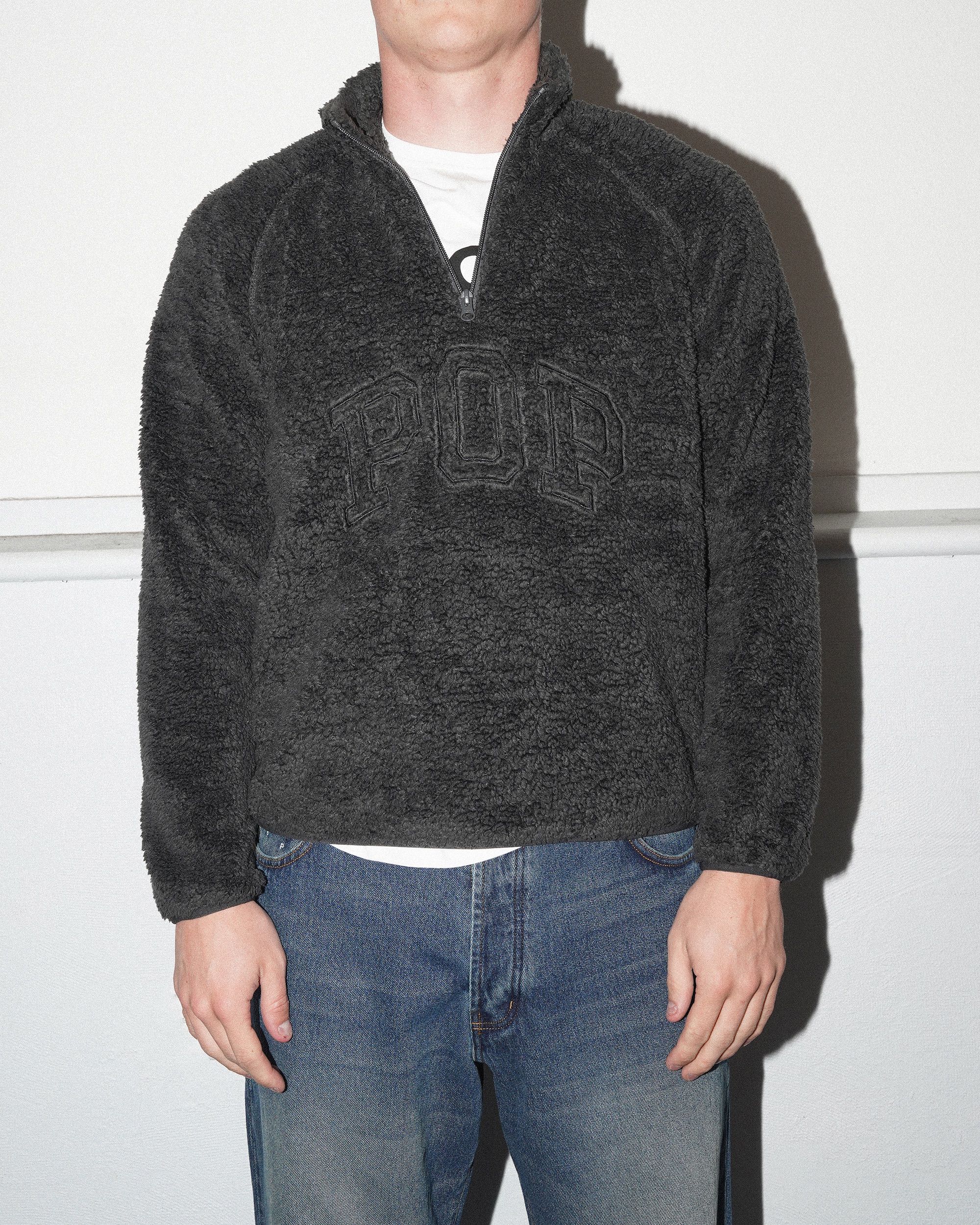 Arch Halfzip Fleece Sweat, Charcoal - Image 3