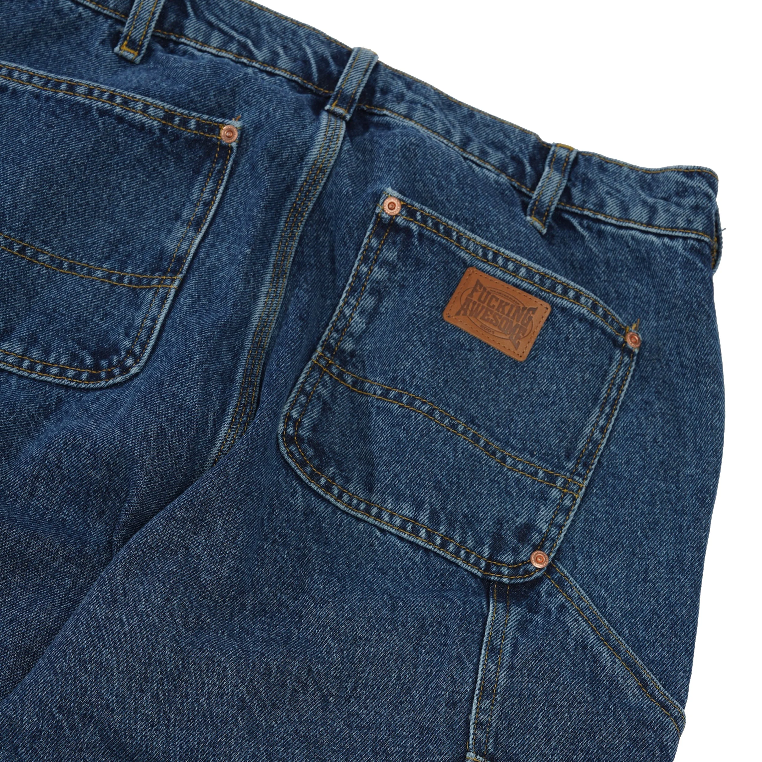 Ave Double Knee Denim Jeans, Blue - Image 4