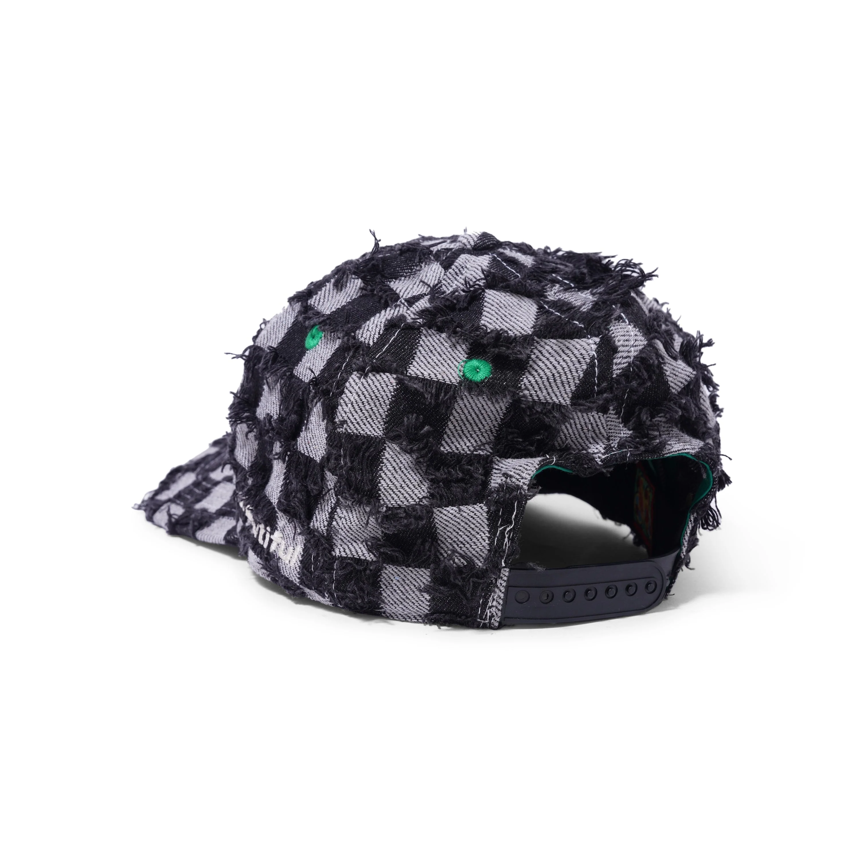 b.E Hat, Black Checker Denim - Image 2