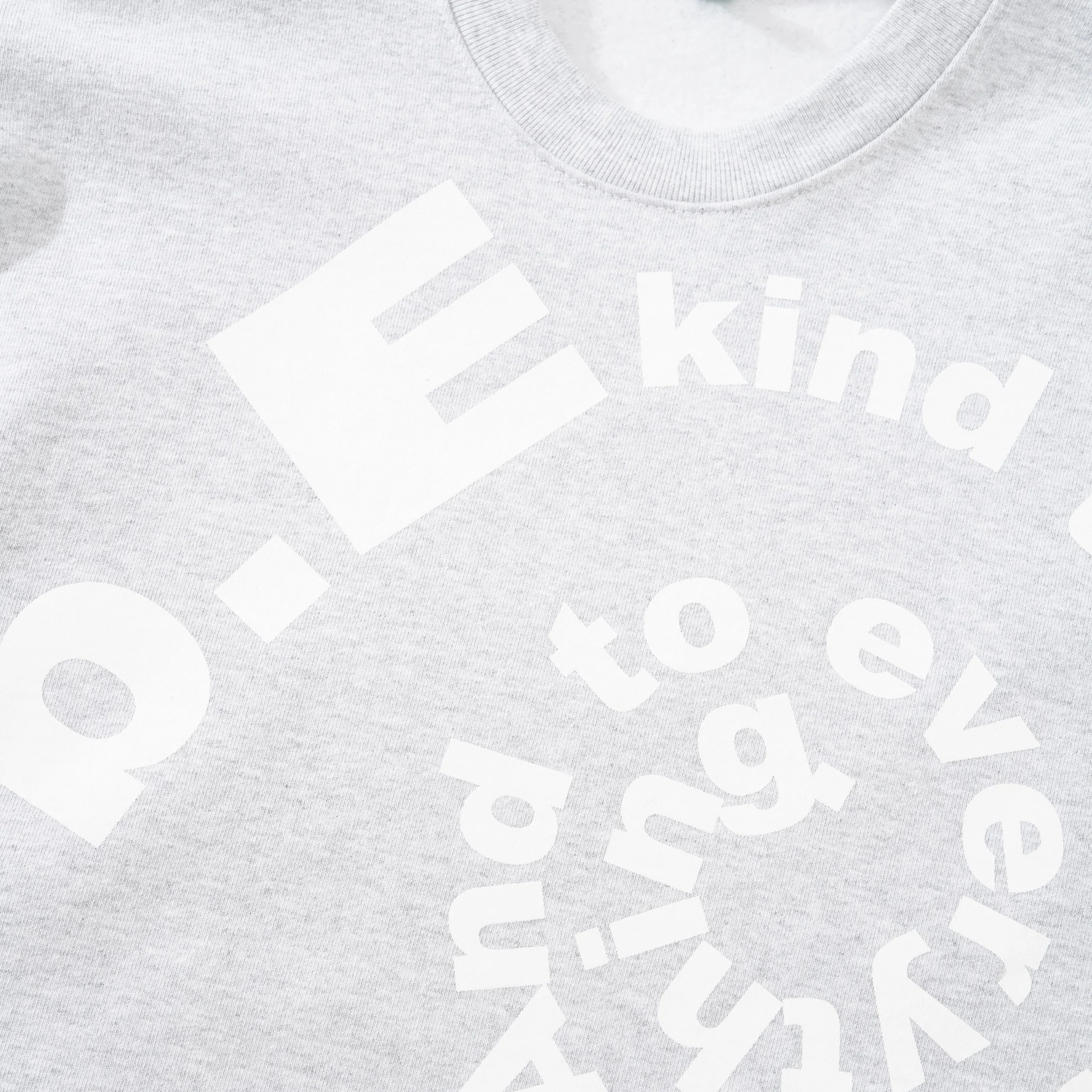 b.E Kind Swirl Crewneck Sweatshirt, Heather Grey - Image 2