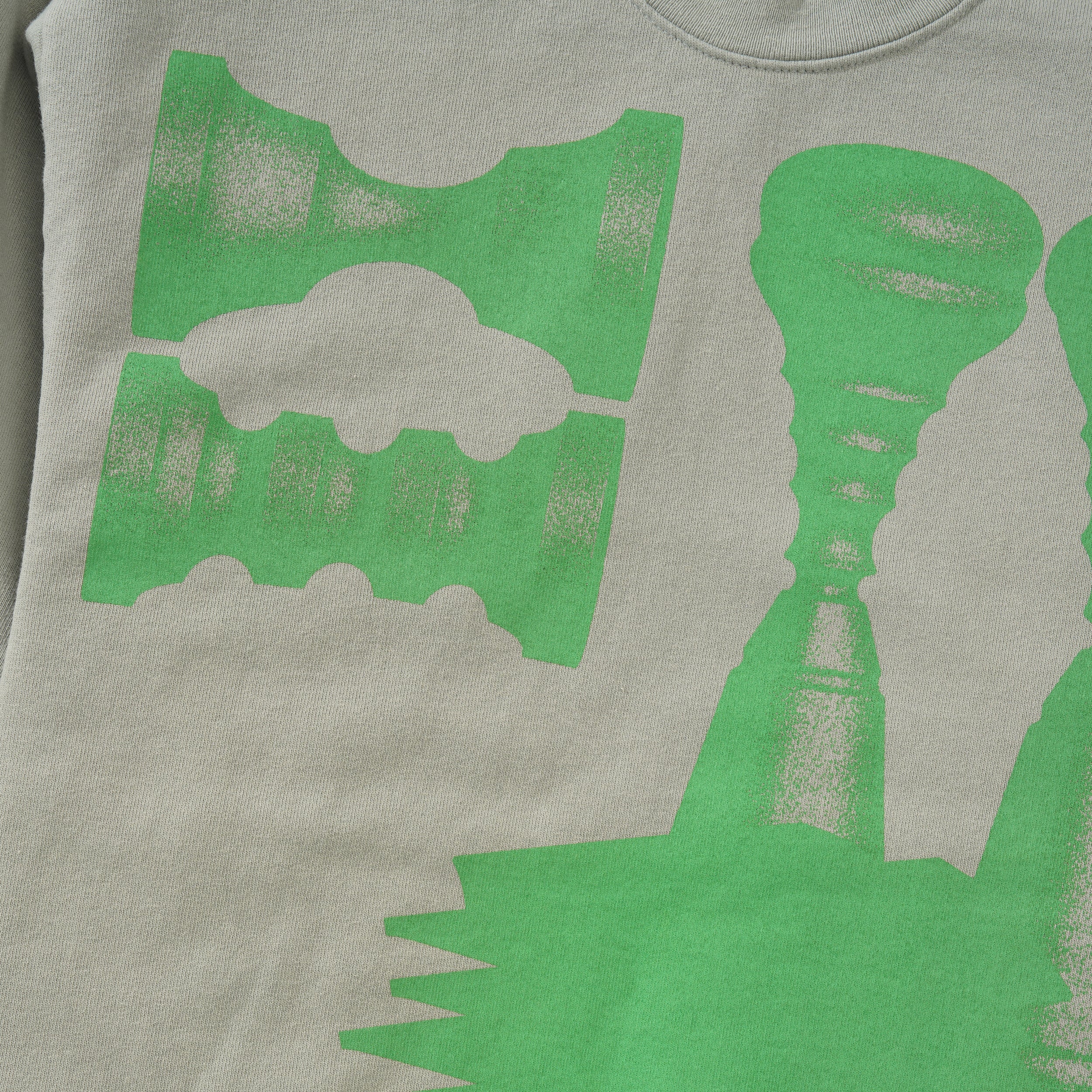 b.Eautiful x Kenichi Kuromaru Shadow Crewneck Sweatshirt, Sage - Image 3