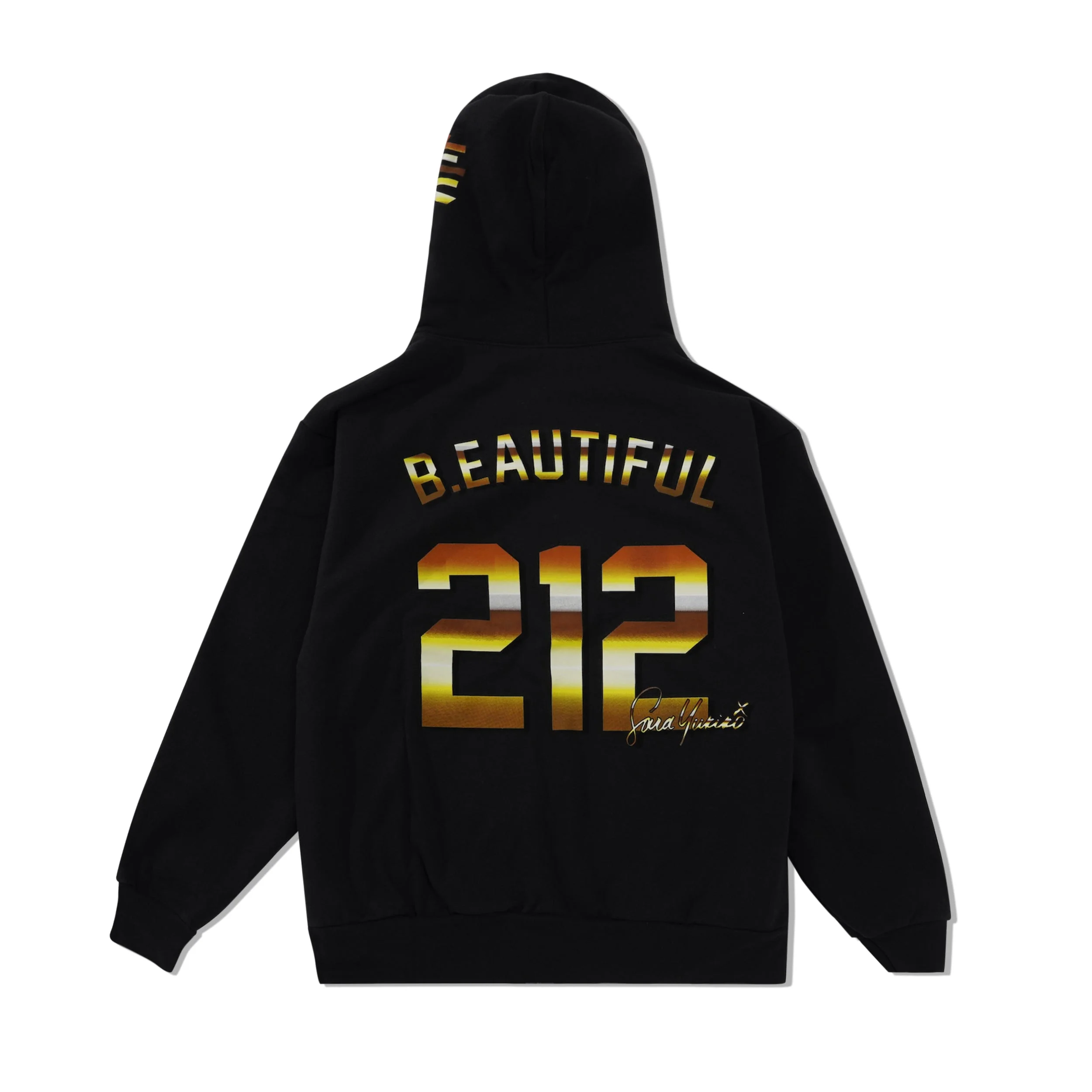 b.Eautiful x Sara Yukiko Mon Wavy NY Zip-Thru Pullover Hood, Navy - Image 3