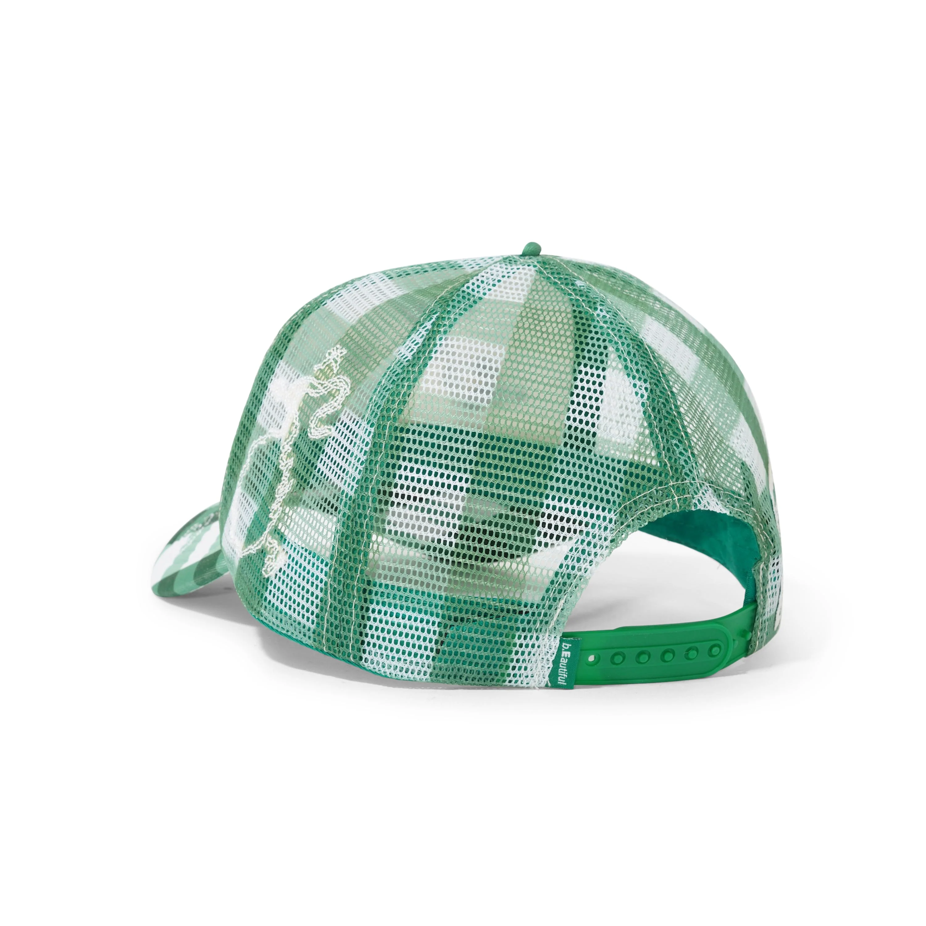 b.i Foam Trucker Hat, Green Checker - Image 2