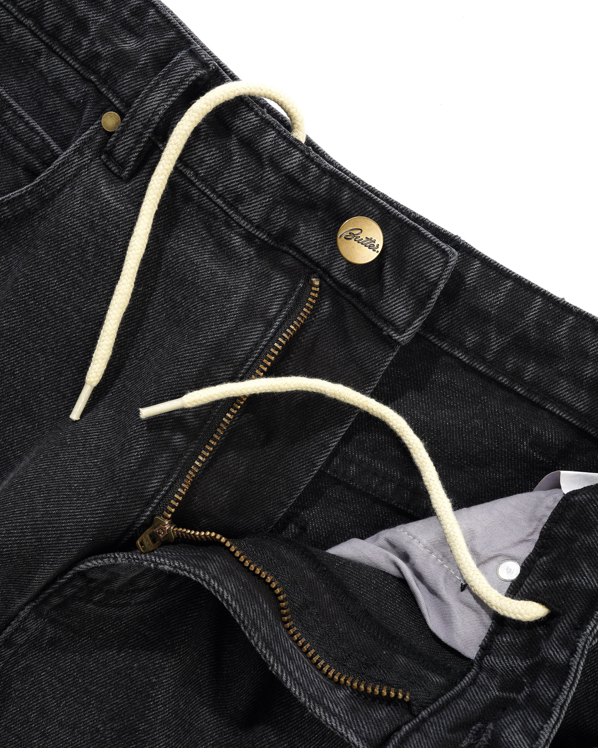 Baggy Denim Jeans, Distressed Black - Image 3