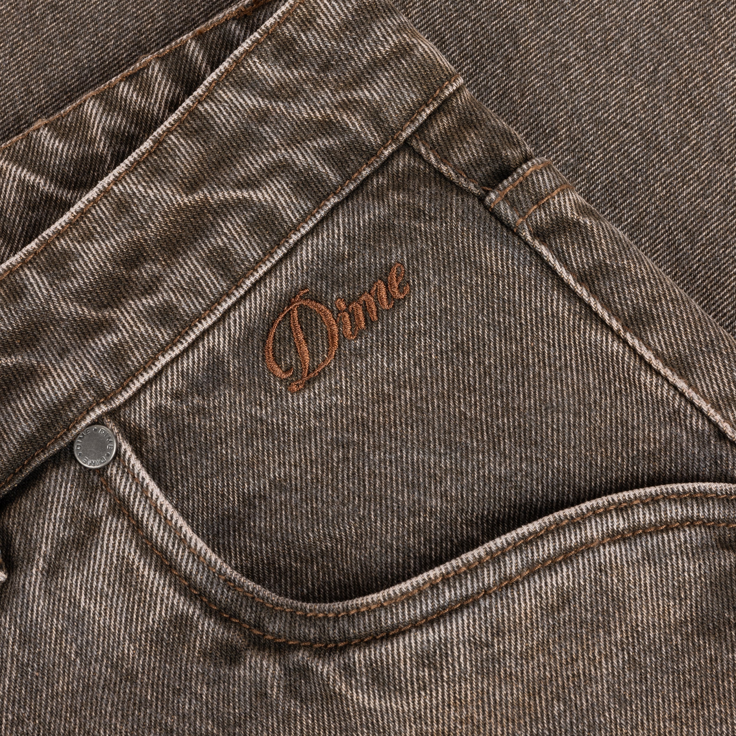 Baggy Denim Jeans, Sandblasted Brown - Image 2