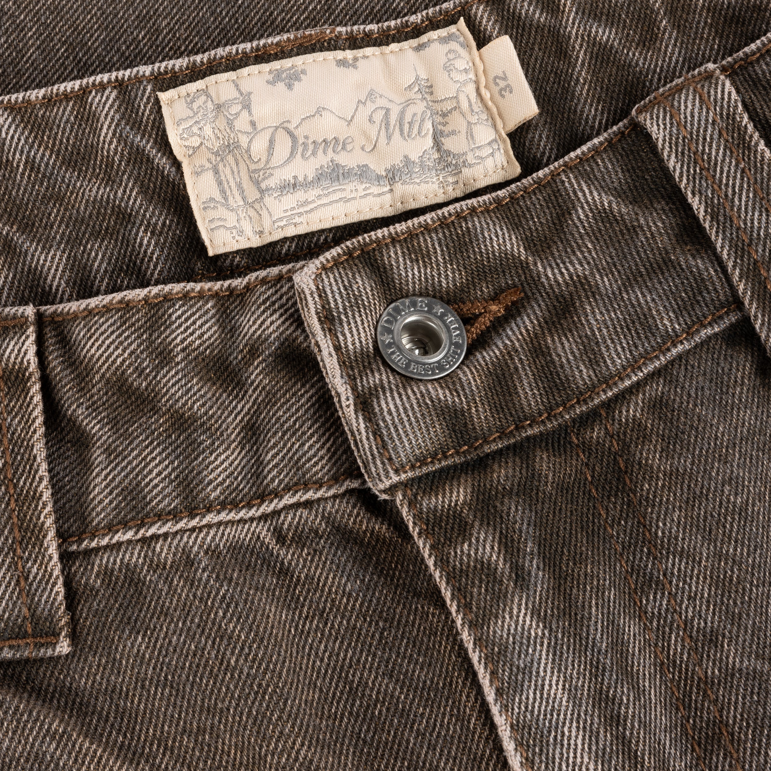 Baggy Denim Jeans, Sandblasted Brown - Image 3