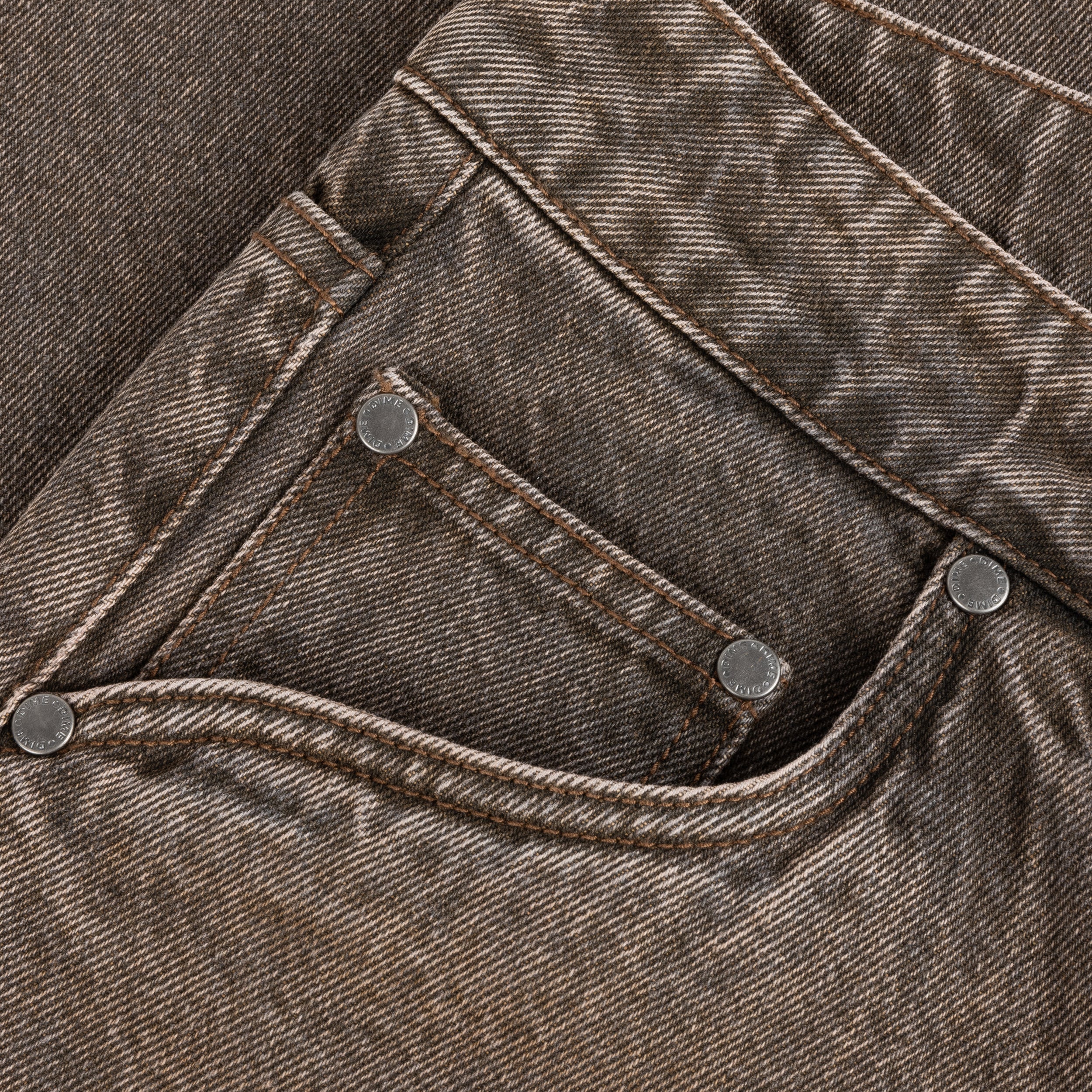 Baggy Denim Jeans, Sandblasted Brown - Image 4