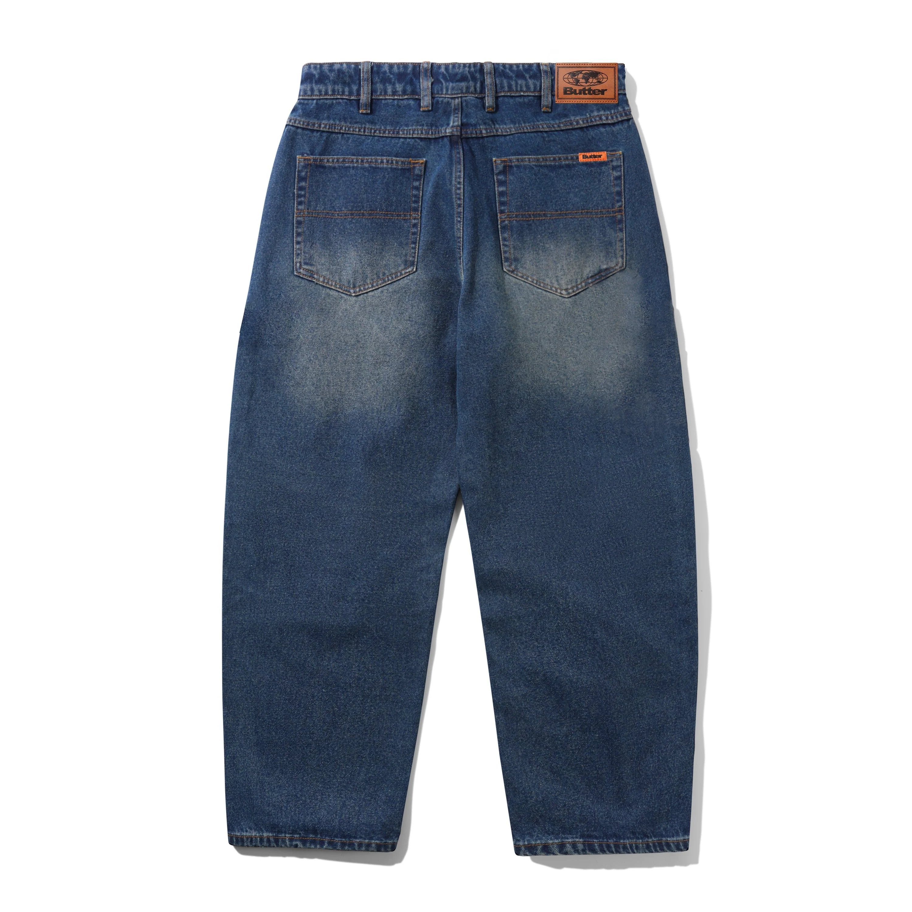Baggy Denim Jeans, Distressed Indigo - Image 2