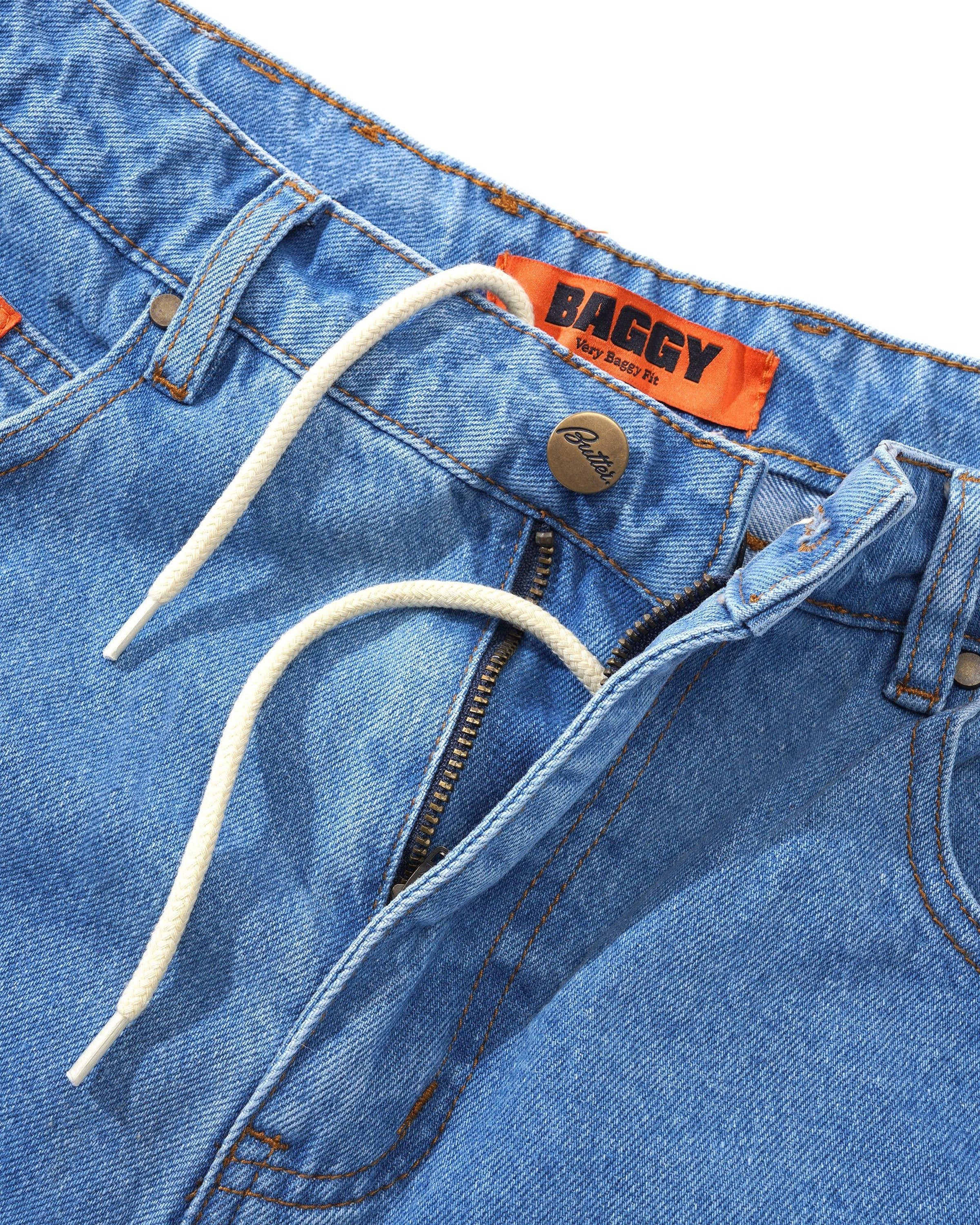 Baggy Denim Jeans, Washed Indigo - Image 3