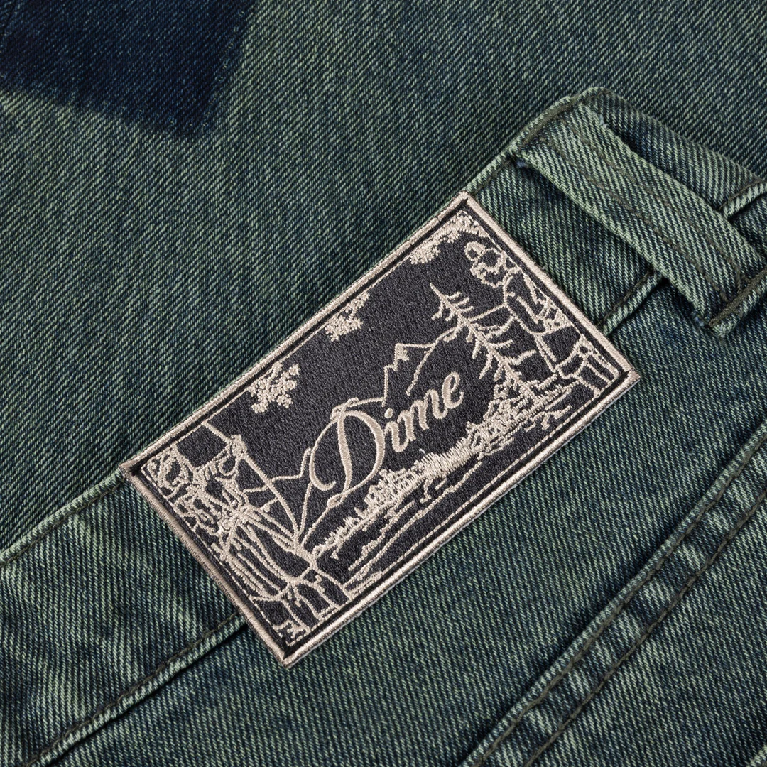 Baggy Denim Pants, Distressed Green - Image 5