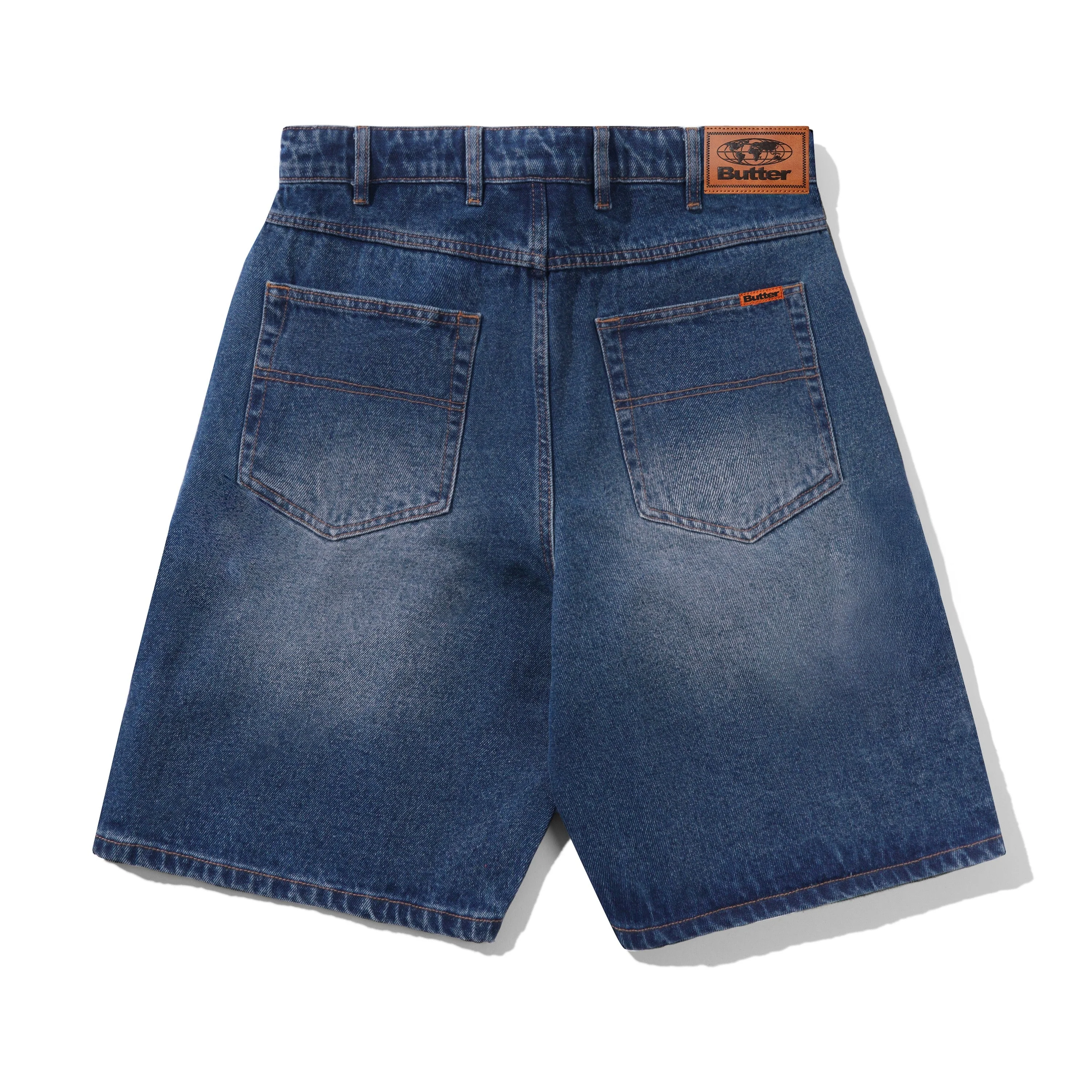 Baggy Denim Shorts, Distressed Indigo - Image 2