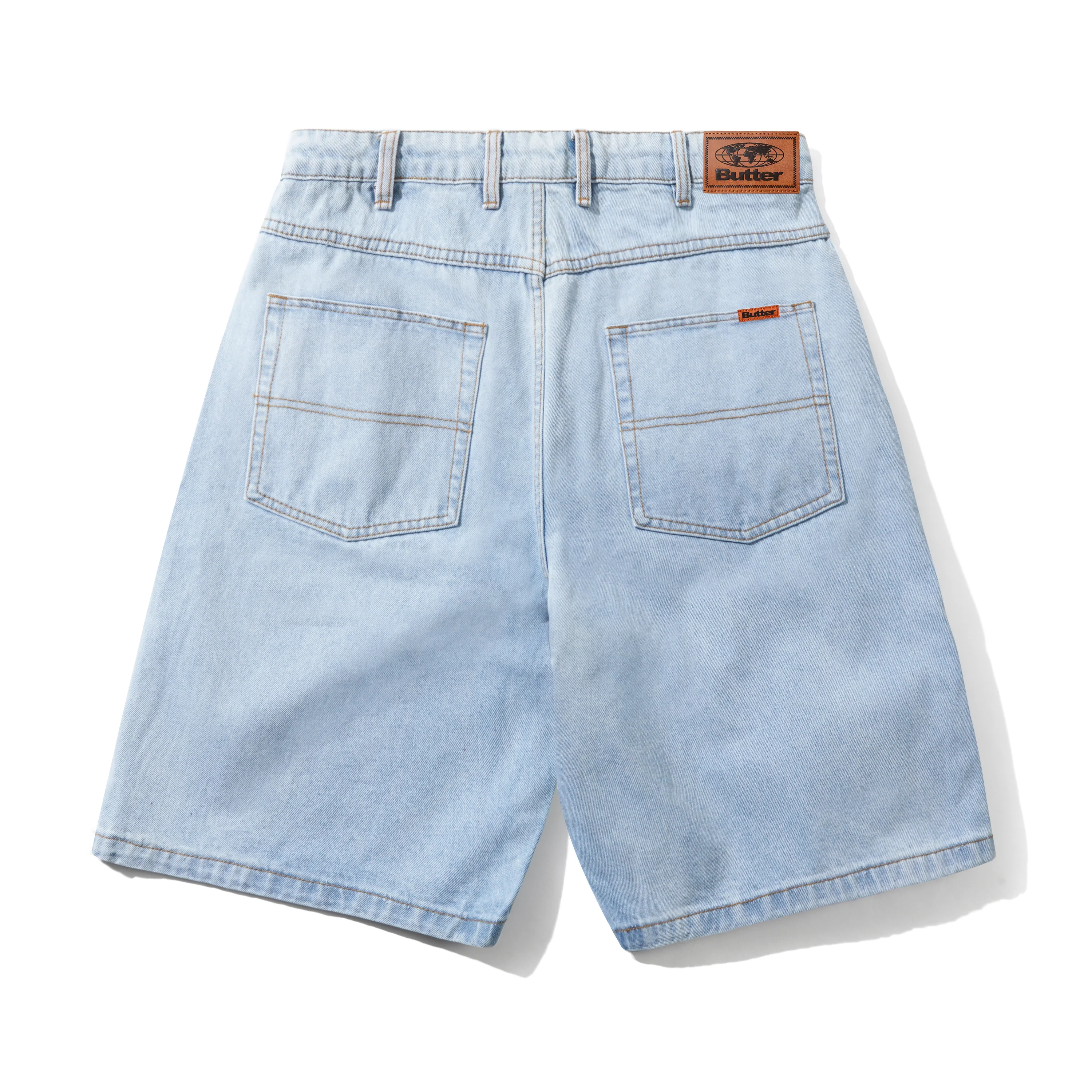 Baggy Denim Shorts, Light Blue - Image 2