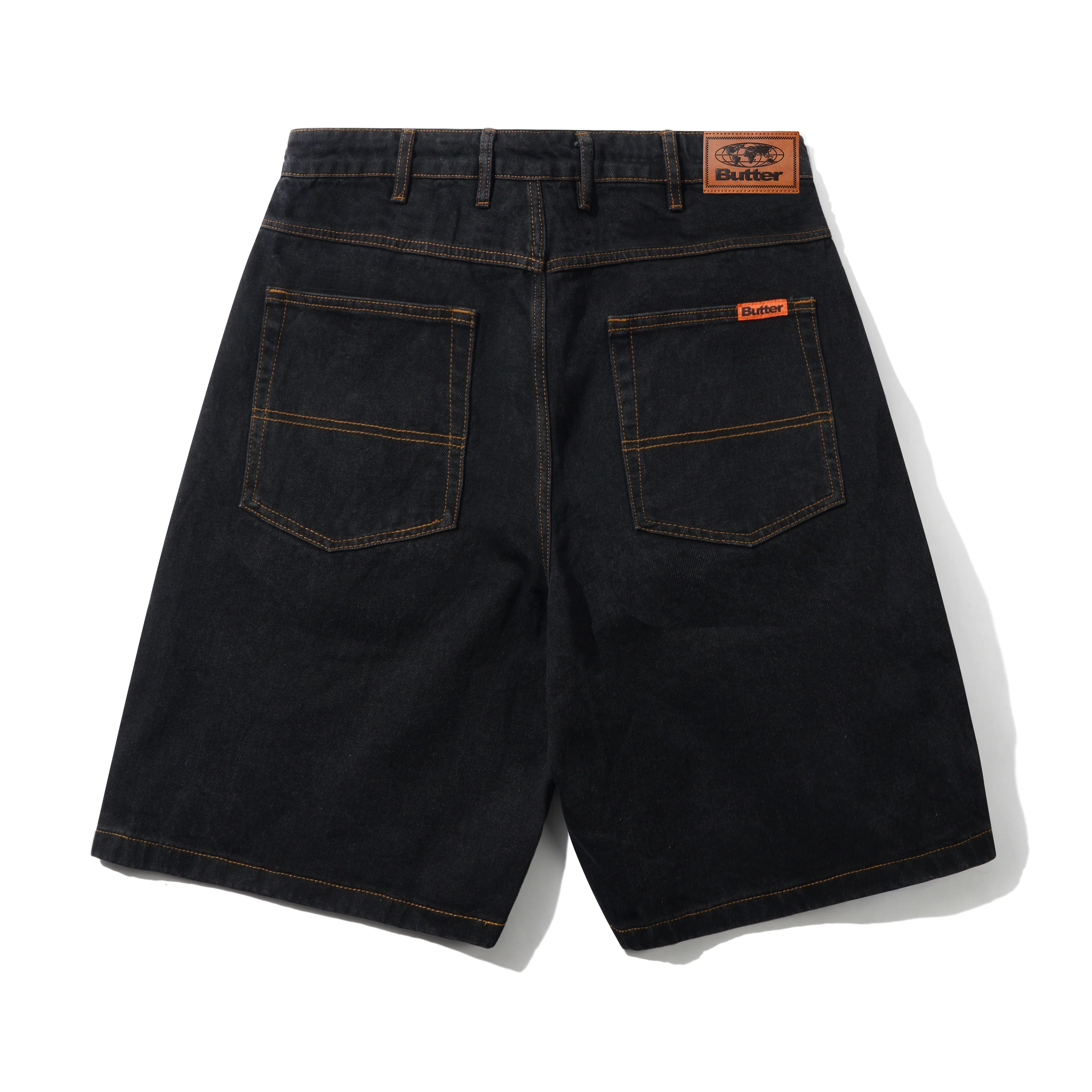 Baggy Denim Shorts, Washed Black - Image 2