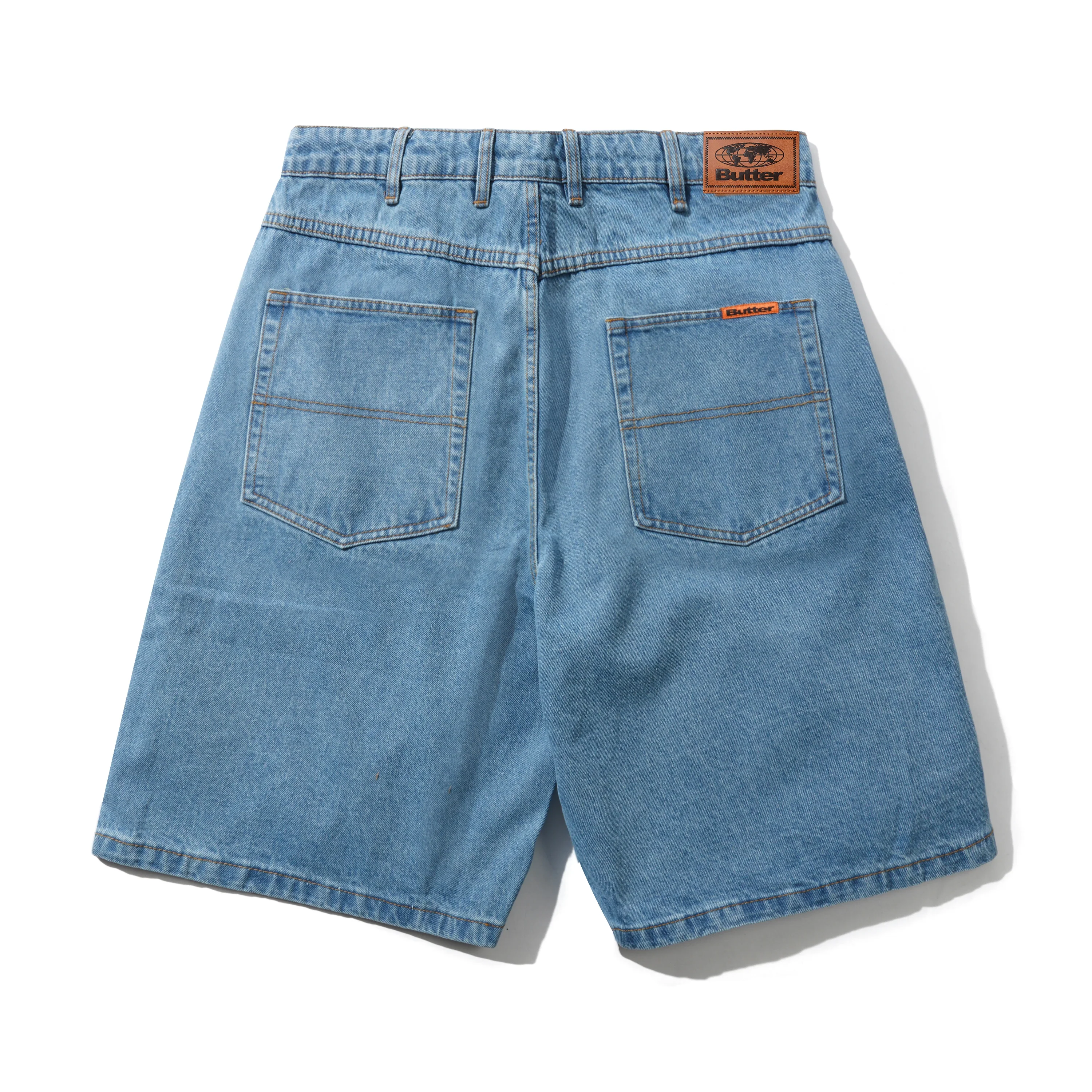 Baggy Denim Shorts, Washed Indigo - Image 2