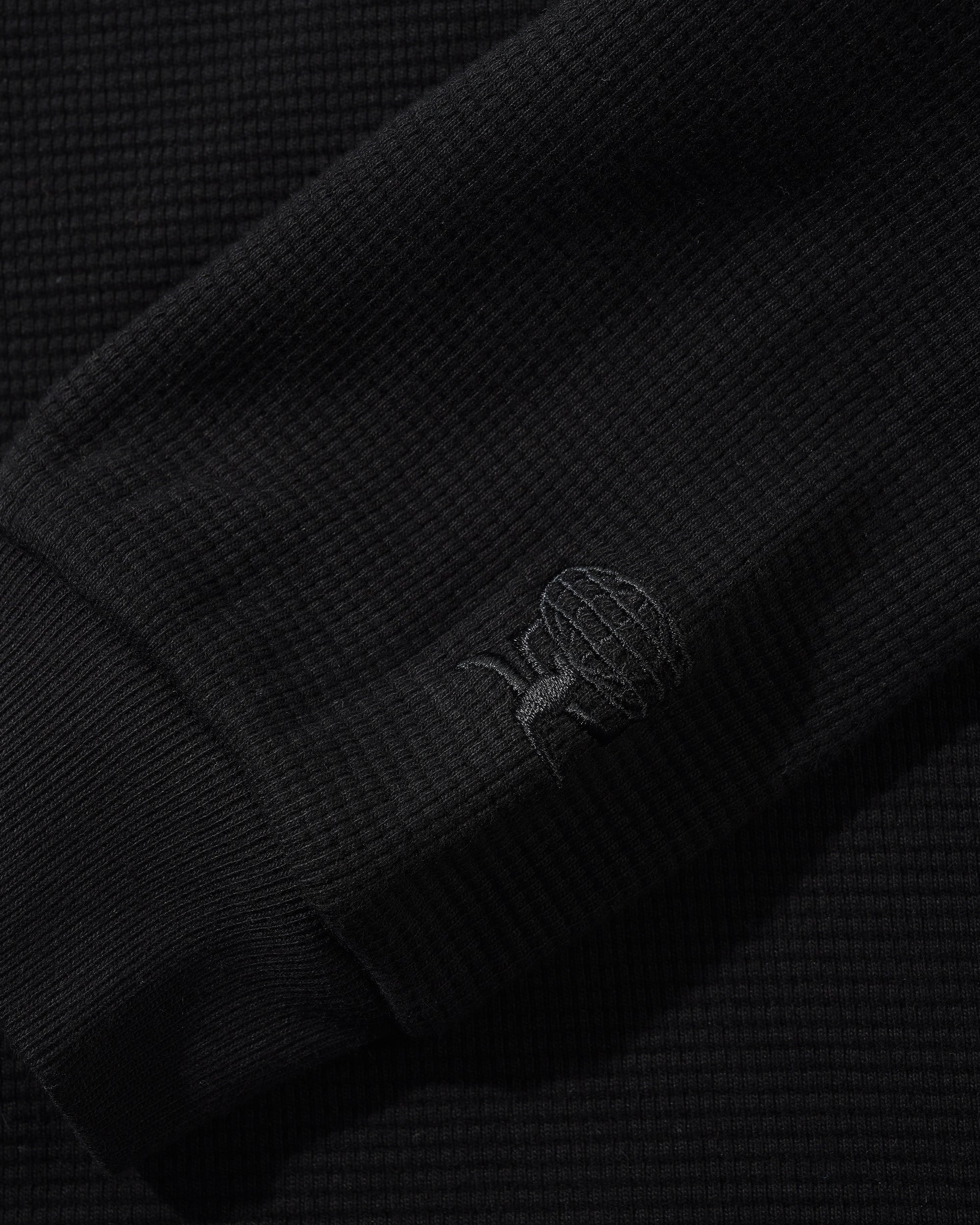 Basic Waffle L/S Tee, Black - Image 3