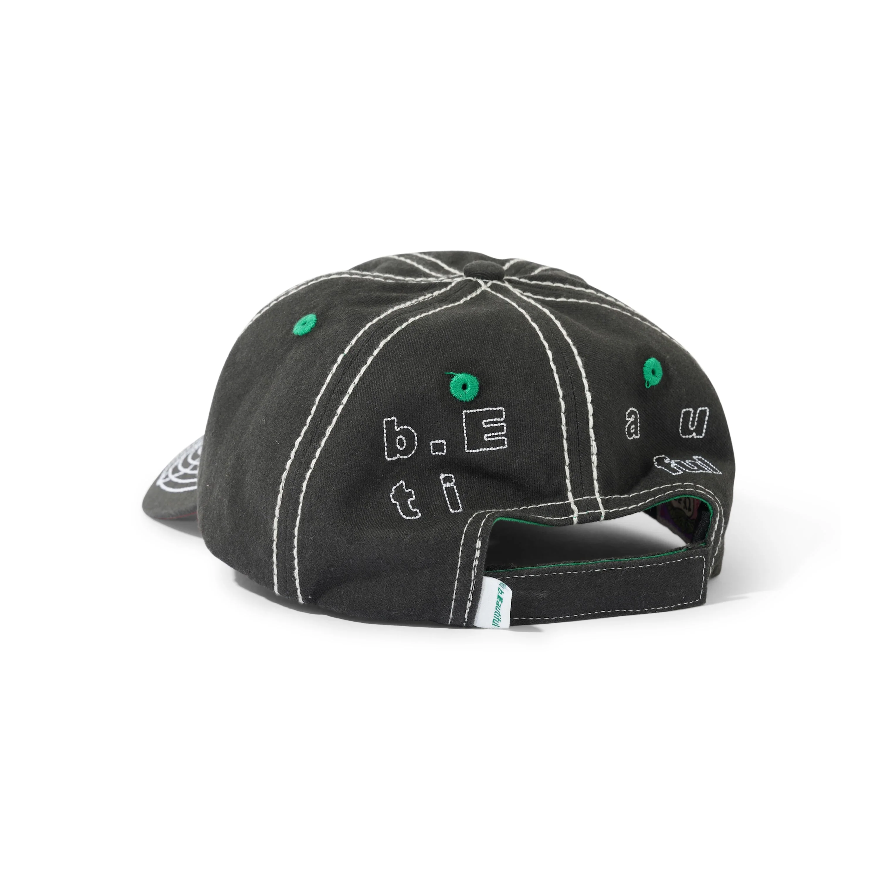 Vapor 6 Panel Hat, Off Black / White - Image 2