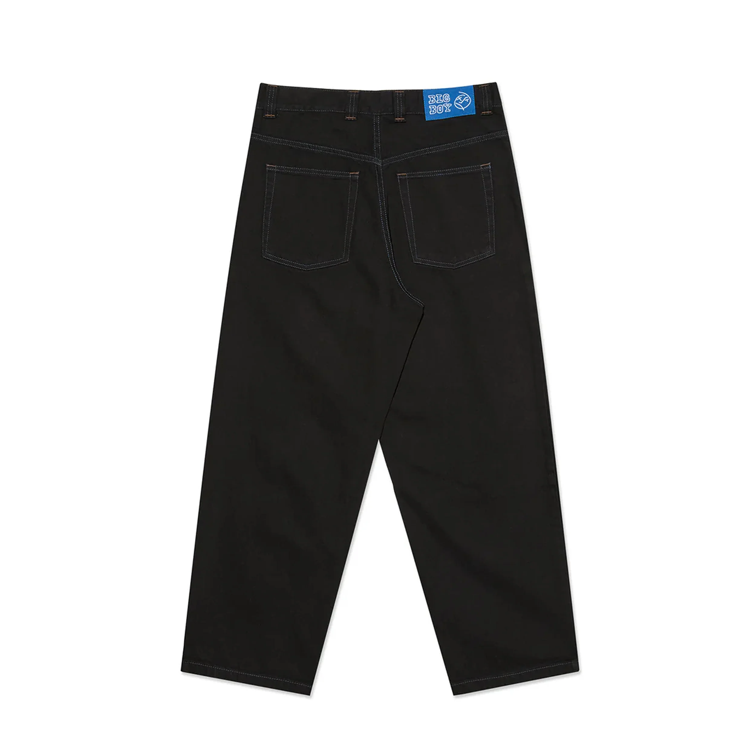 Big Boy Denim Jeans, Black / Blue Stitching - Image 2