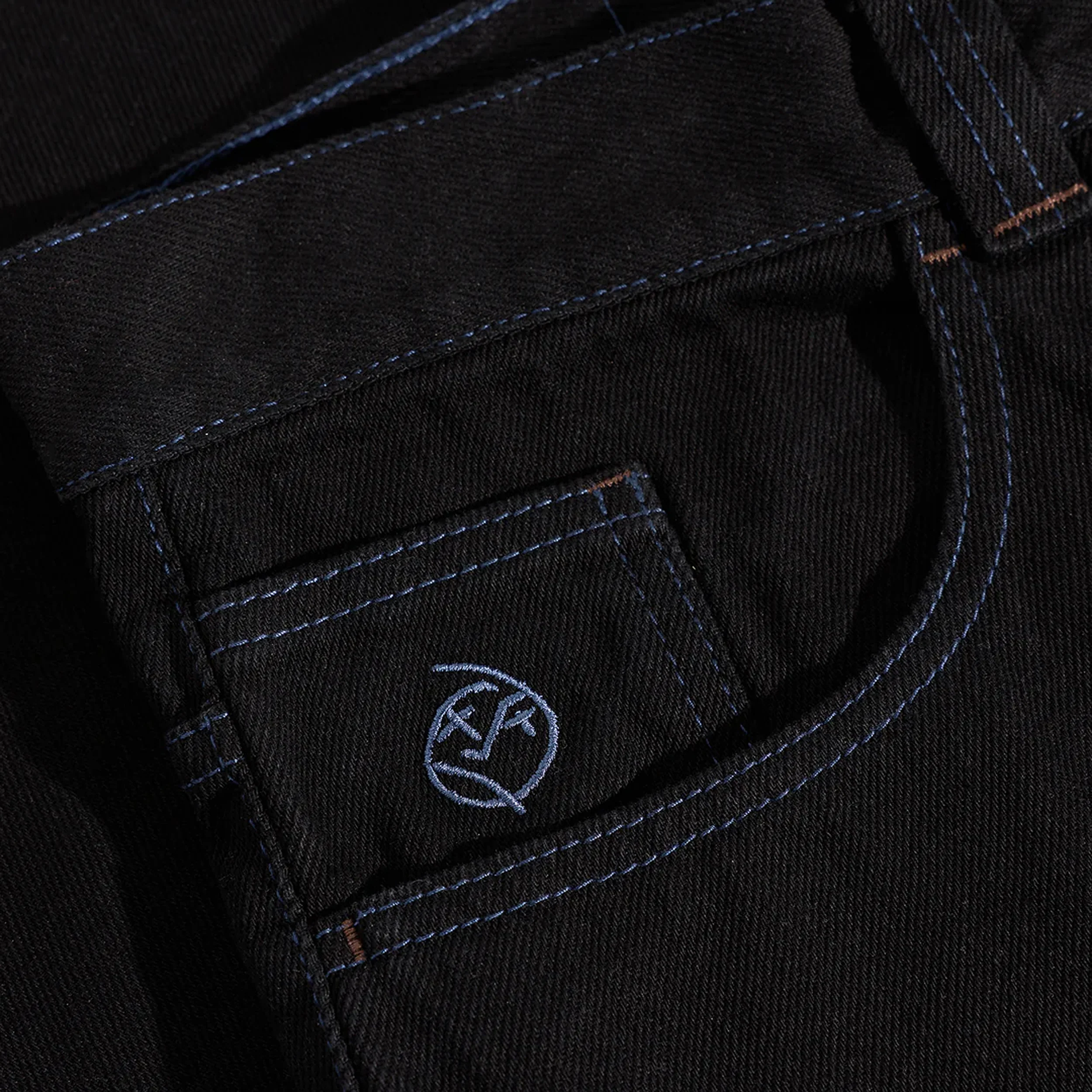 Big Boy Denim Jeans, Black / Blue Stitching - Image 3
