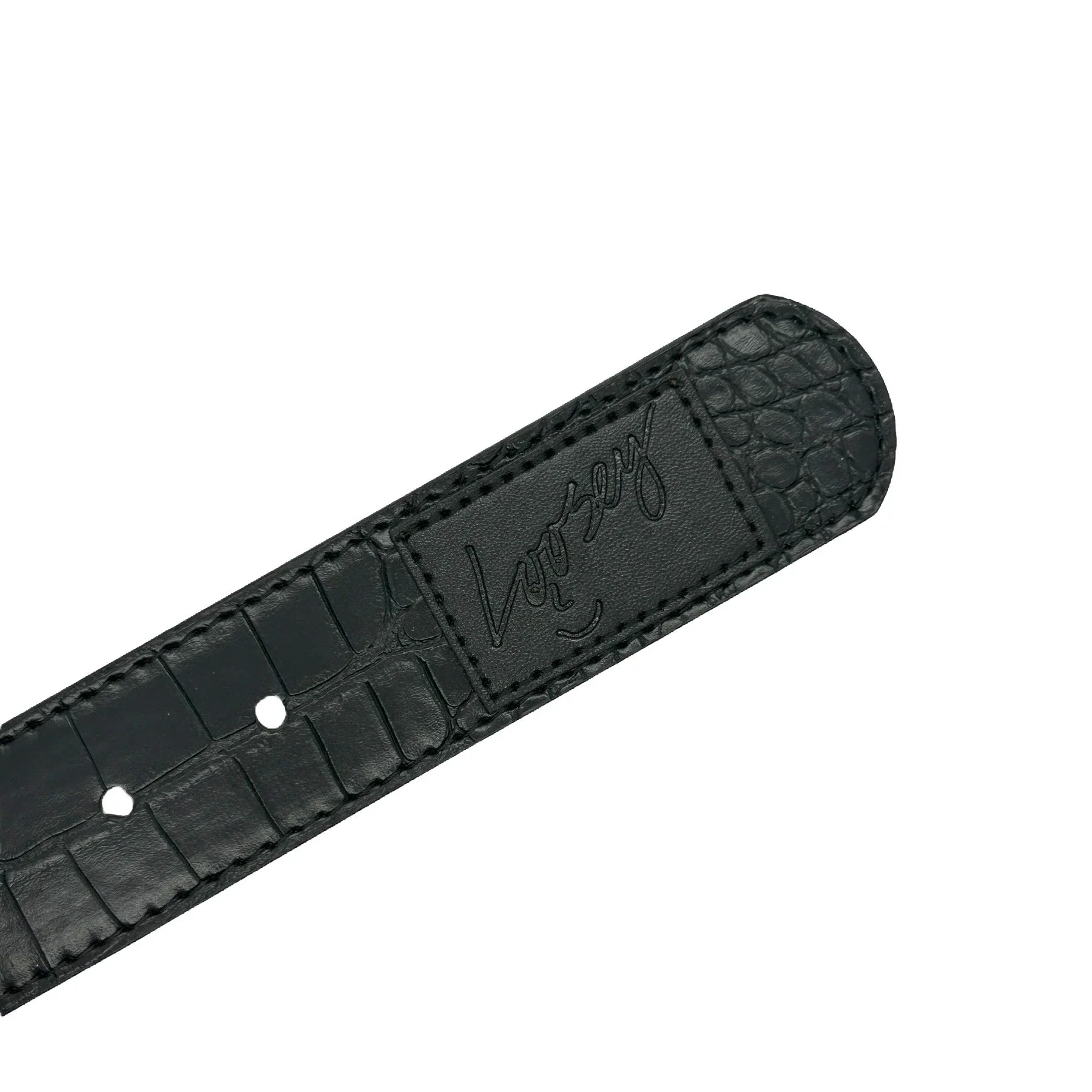 Croc Skin Belt, Black - Image 2