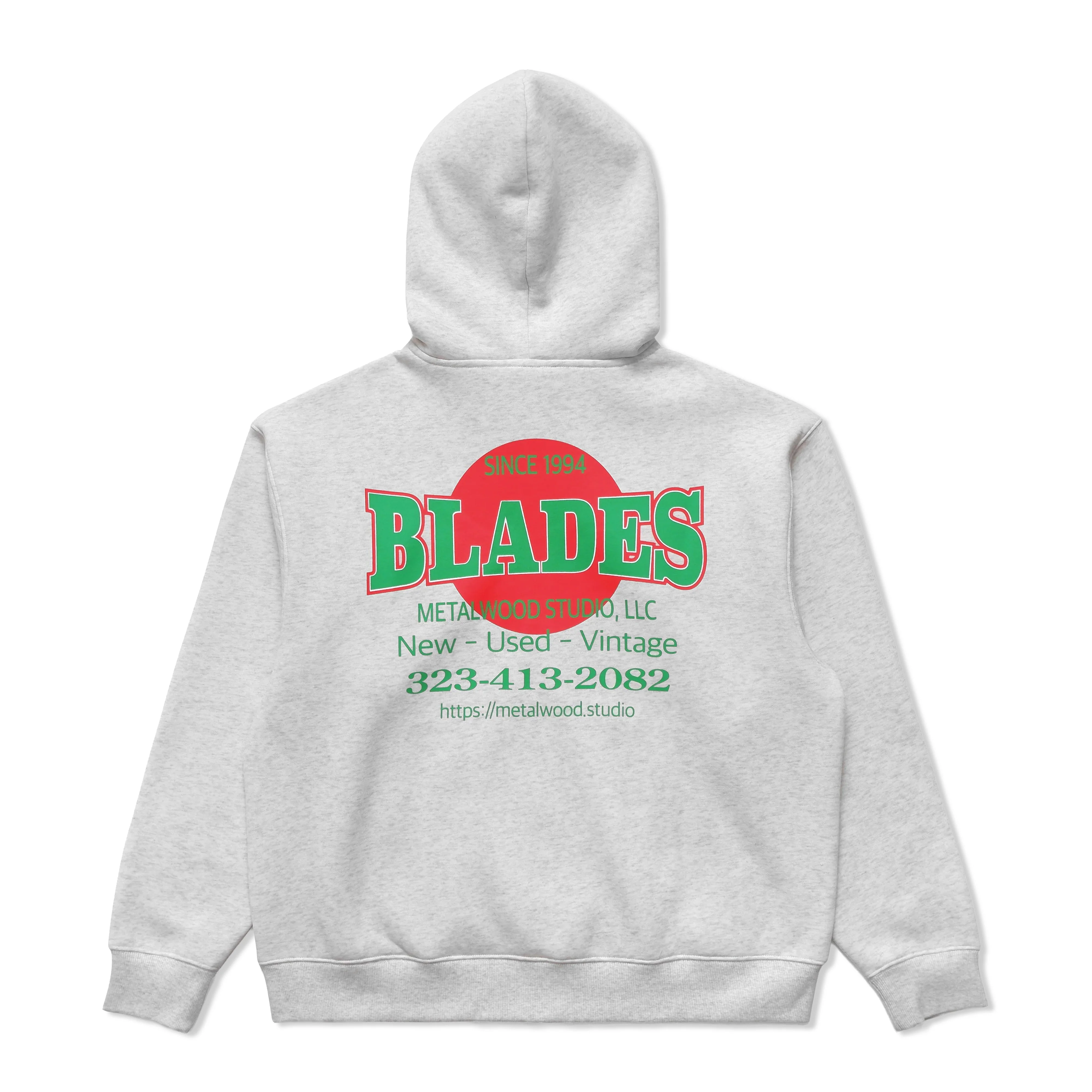 Blades Gym Zip-Thru Pullover Hood, Heather Grey - Image 2