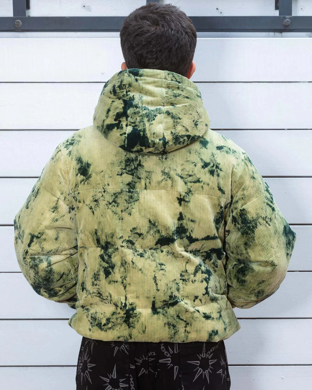 Bleach Dyed Dimension Puffer Jacket, Olive - Image 5