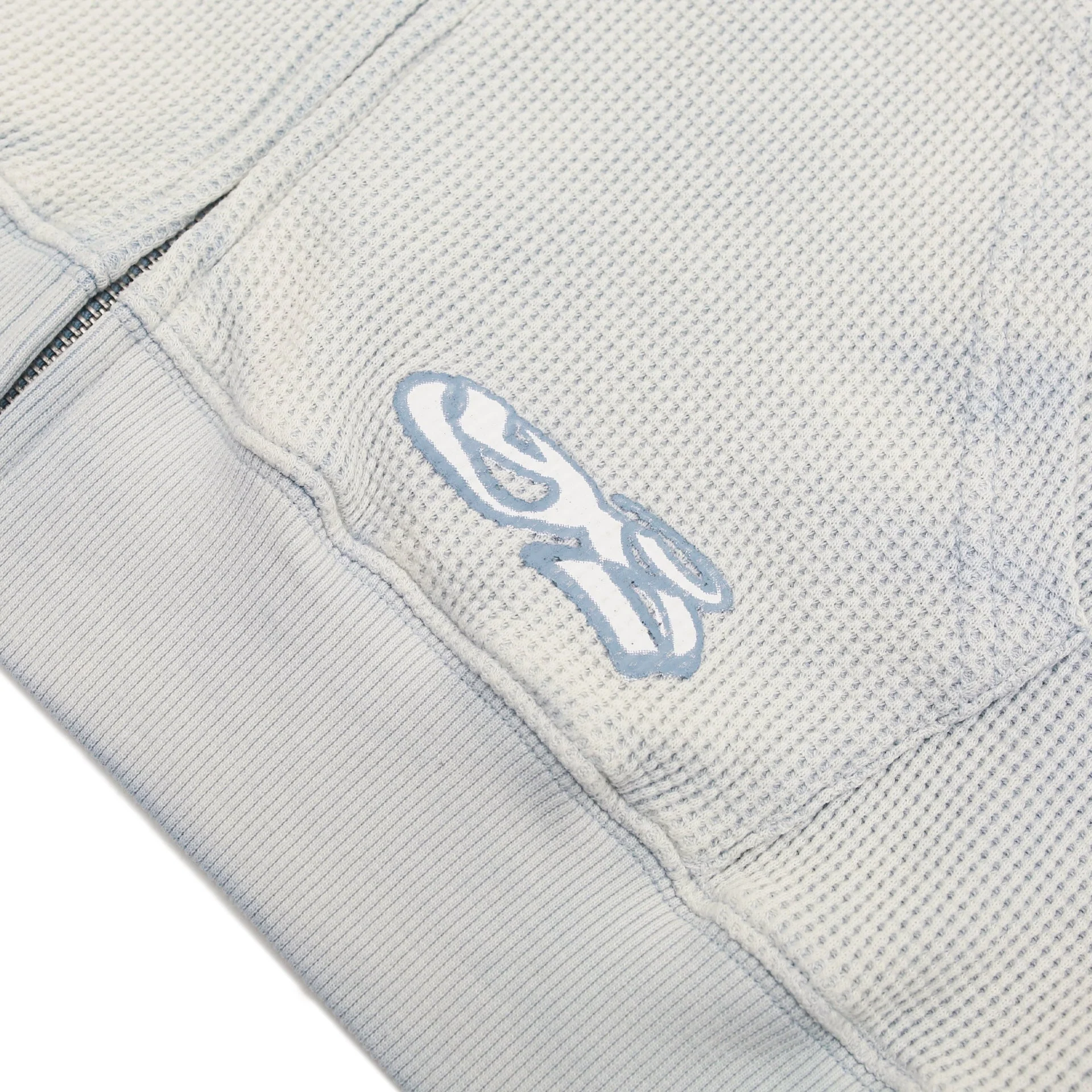 Bleached Waffle Pullover Hood, Blue - Image 2