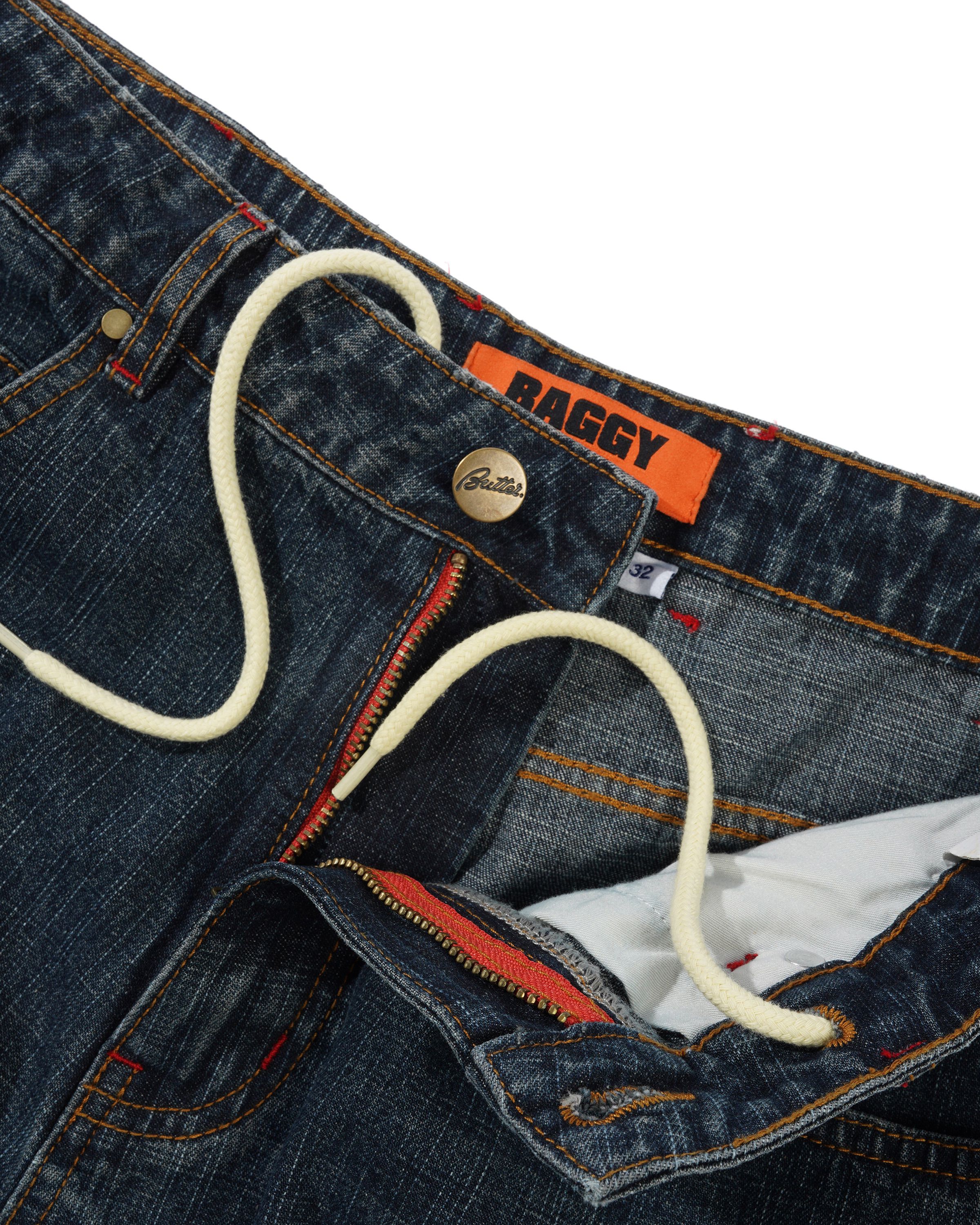 Blotch Denim Jeans, Streaky Navy - Image 4
