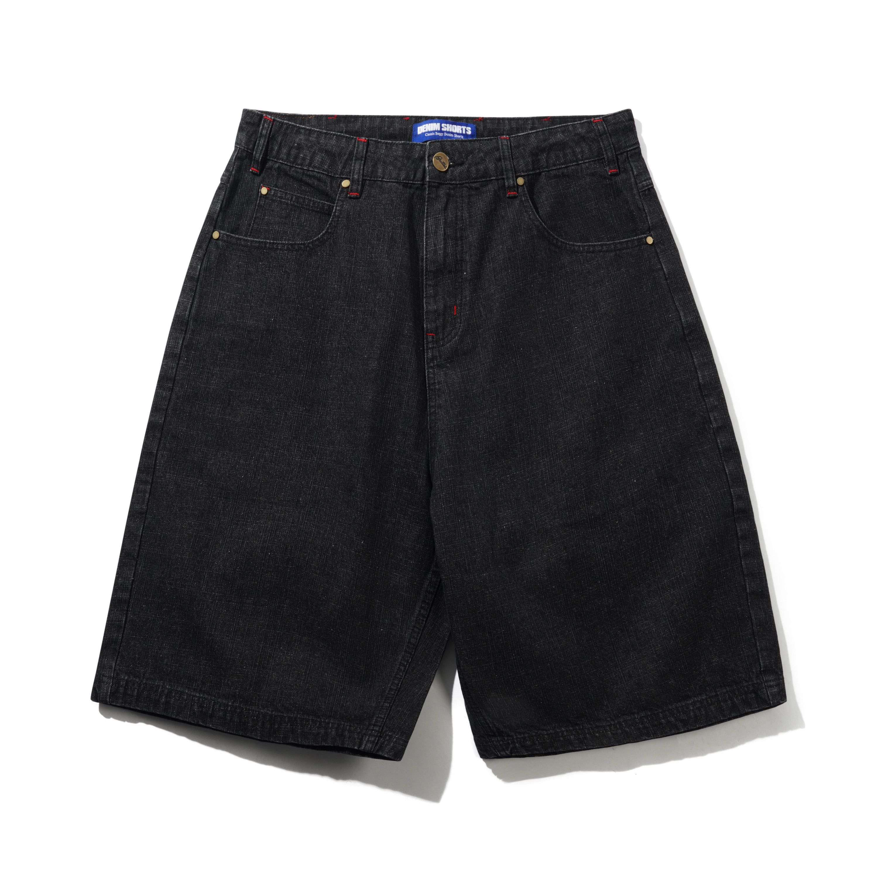 Blotch Denim Shorts, Streaky Black