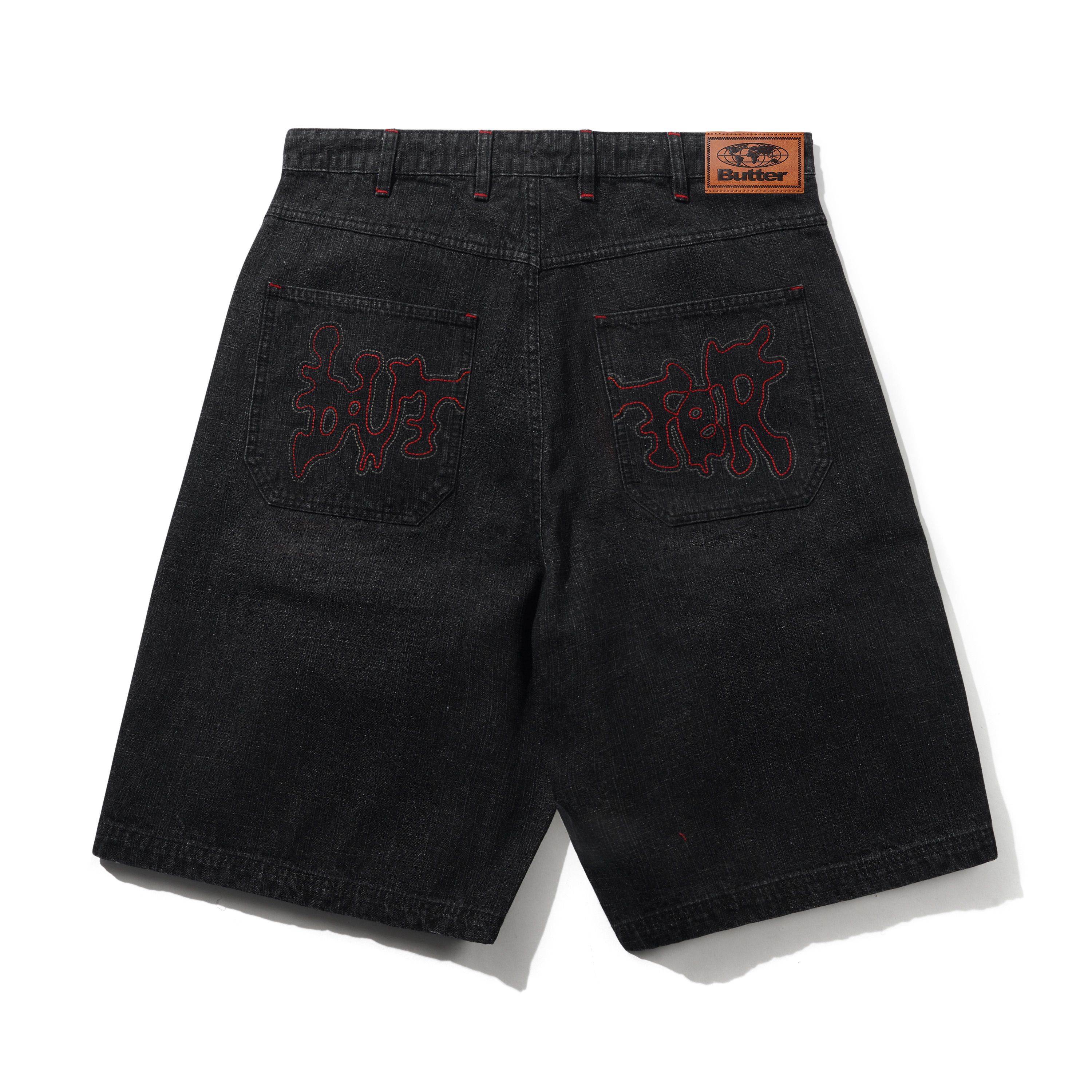 Blotch Denim Shorts, Streaky Black - Image 2