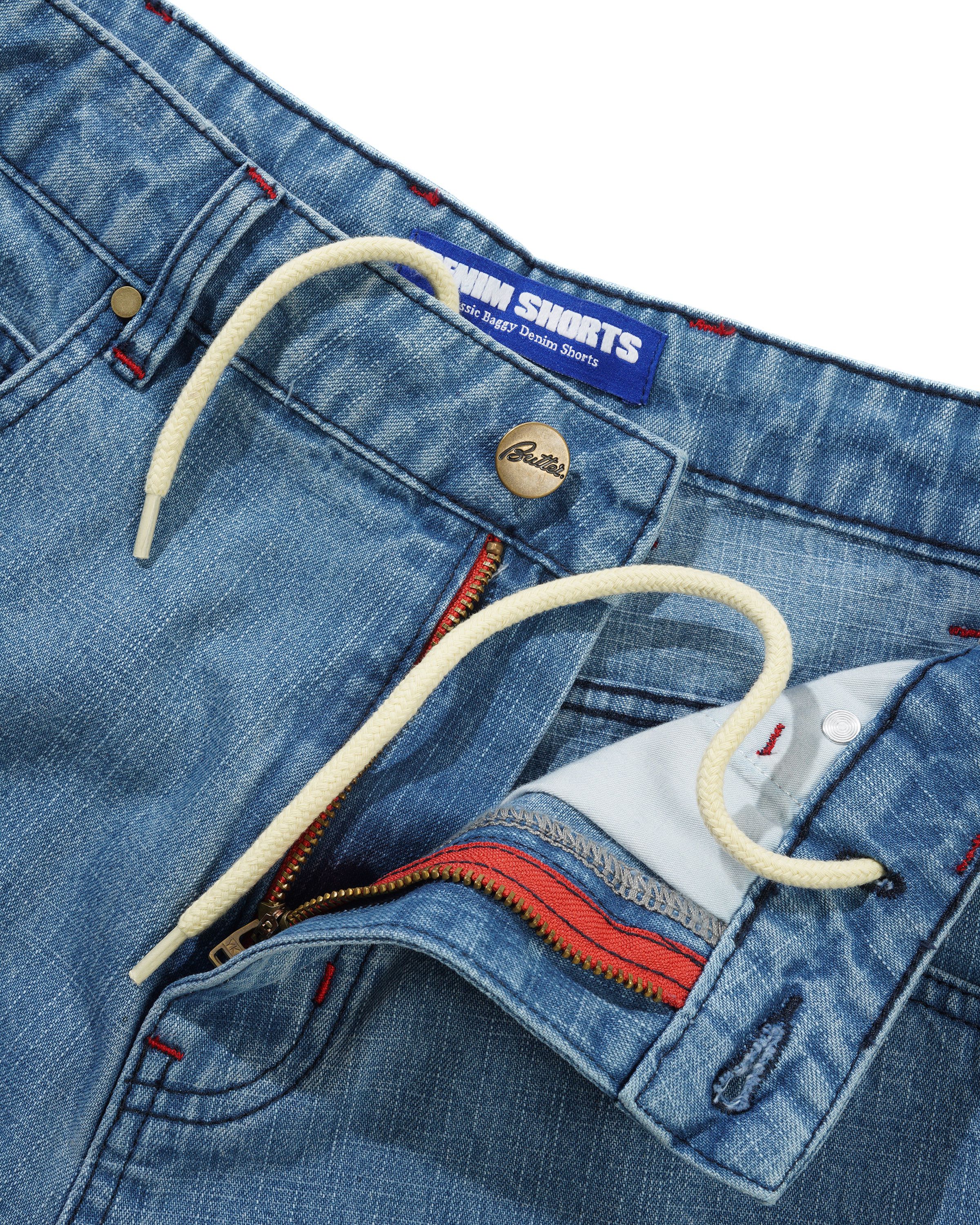 Blotch Denim Shorts, Streaky Blue - Image 4