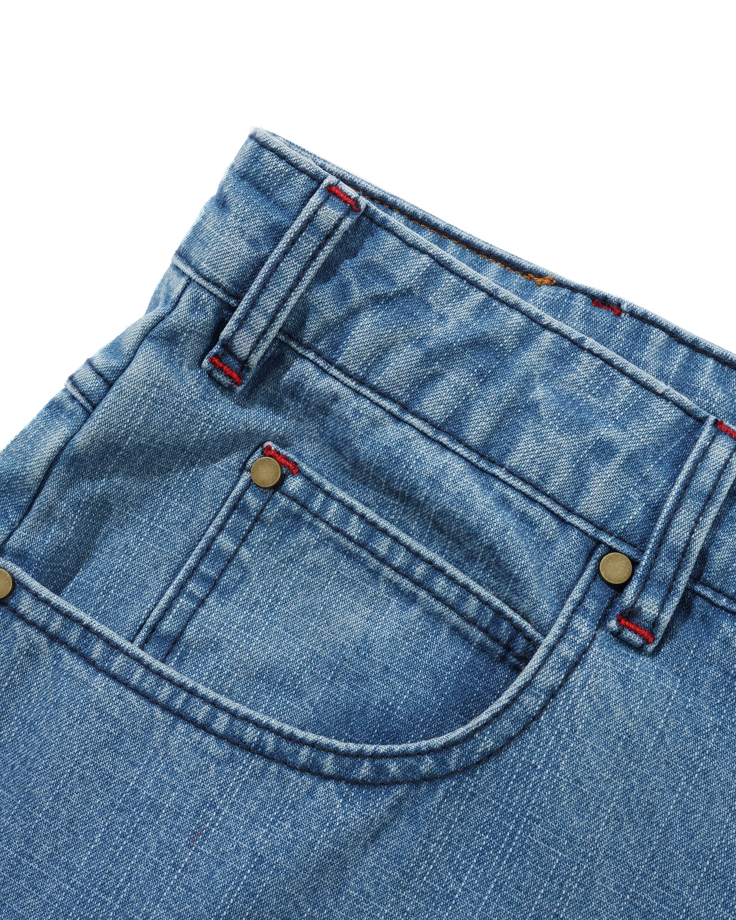 Blotch Denim Shorts, Streaky Blue - Image 7