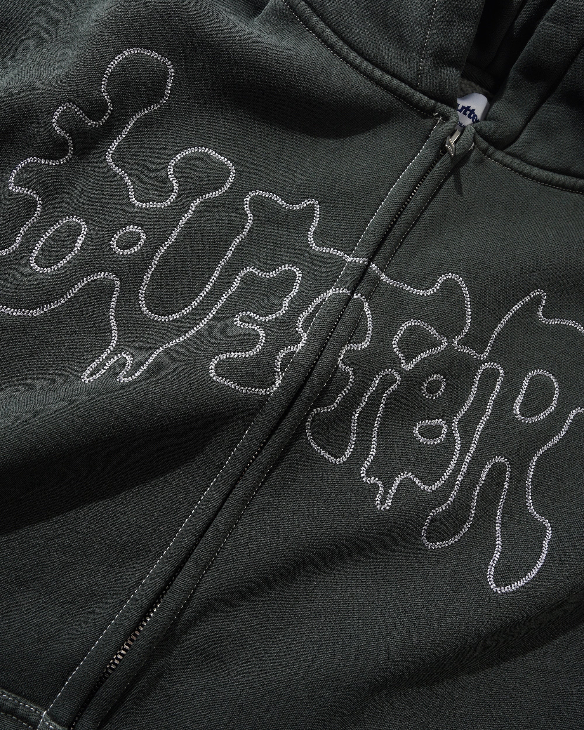 Blotch Zip-Thru Hood, Washed Black - Image 2