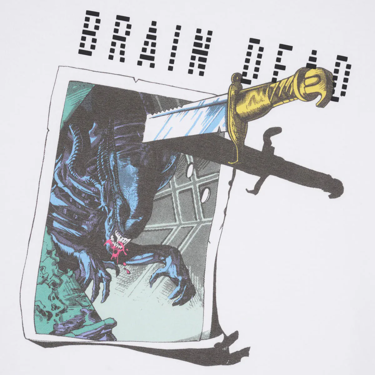 Brain Dead x Aliens Target Practice Tee, White - Image 2