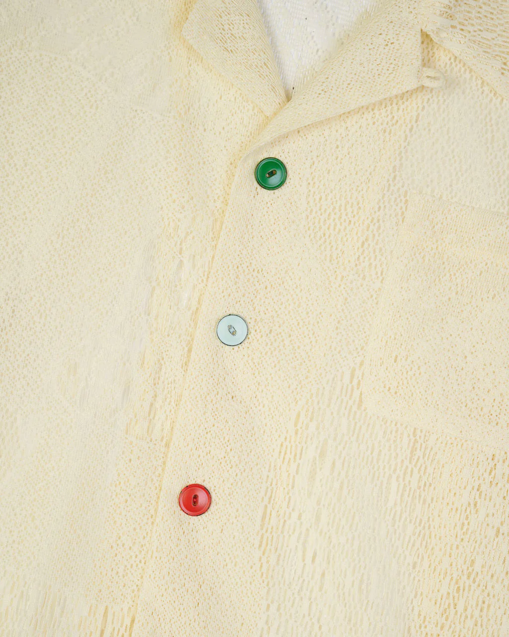 Engineered Mesh S/S Button Up, Natural - Image 3