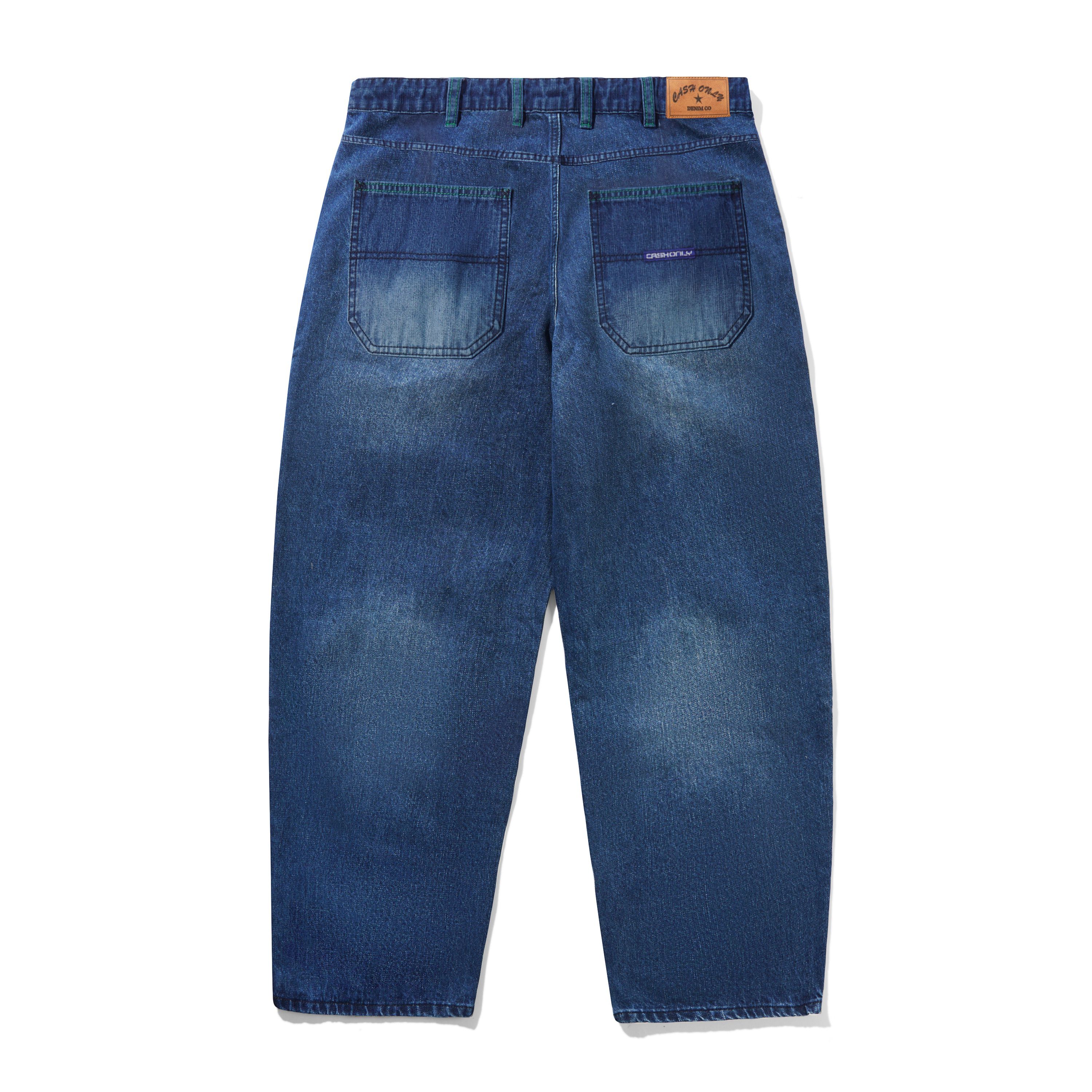 Break Denim Jeans, Washed Slub Blue - Image 2