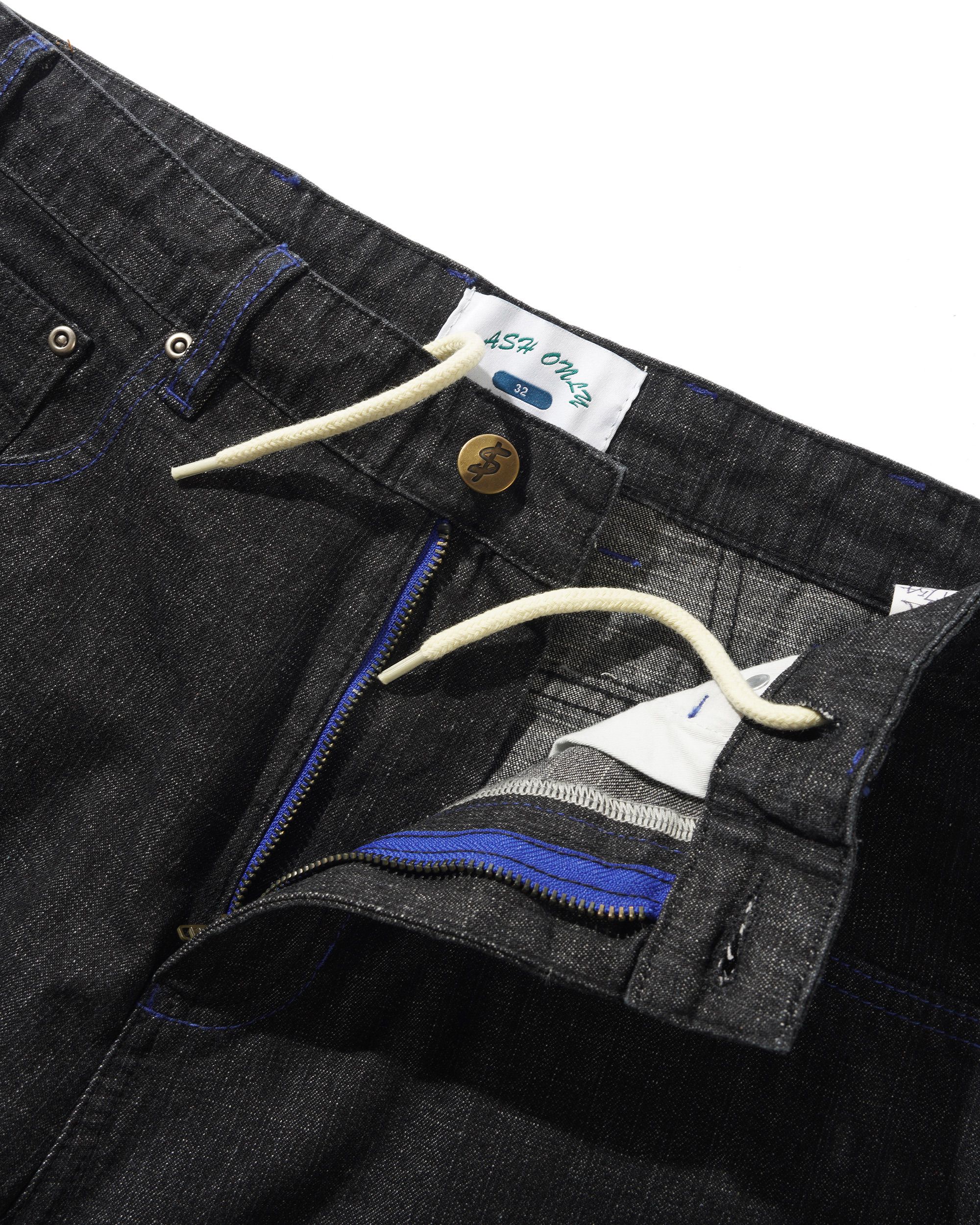 Break Denim Shorts, Streaky Black - Image 3
